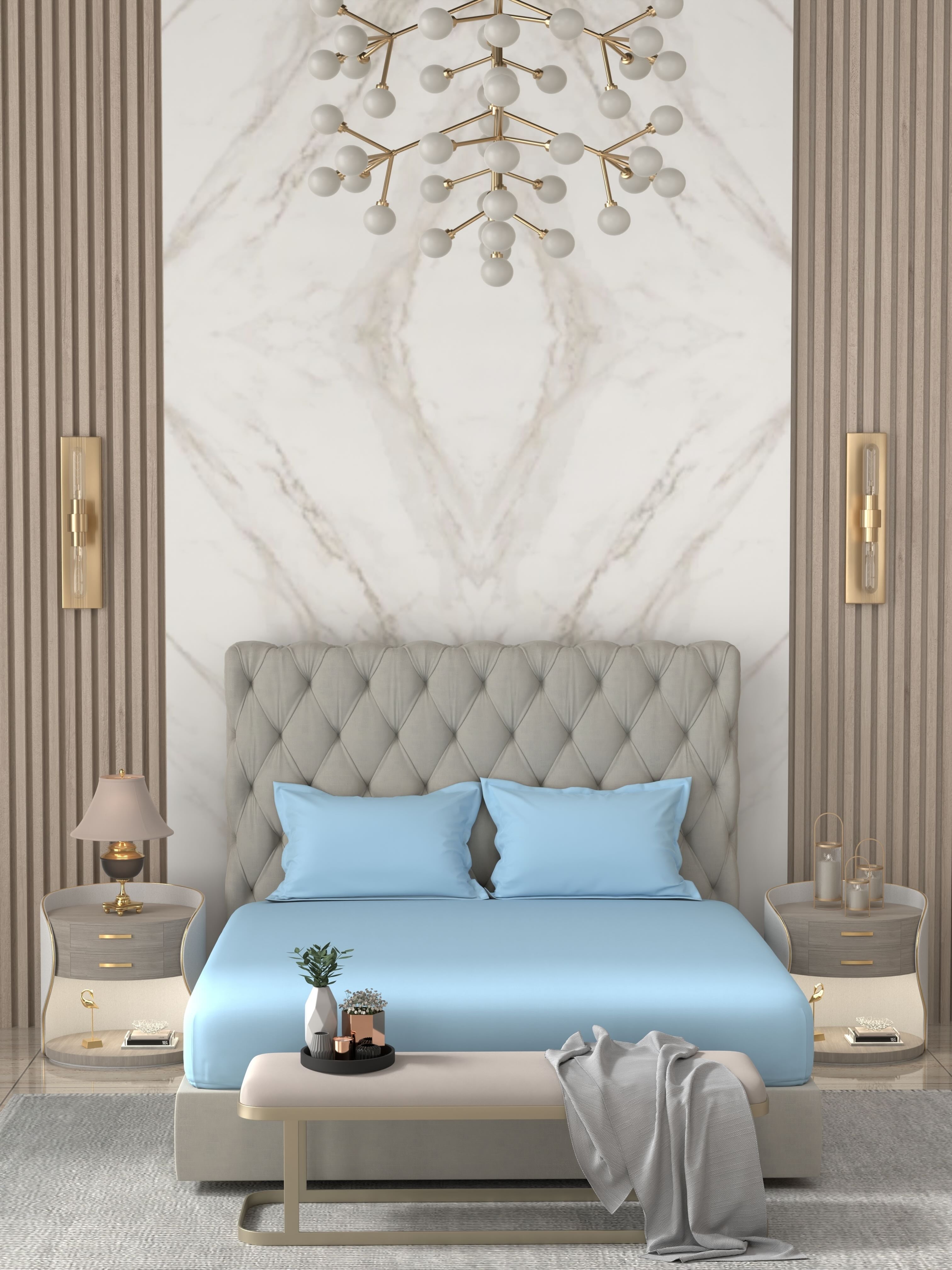A-4889 - Pure Cotton 400 TC King Size Plain Double Bedsheet (274X274) with Two Pillow Covers (50X76)