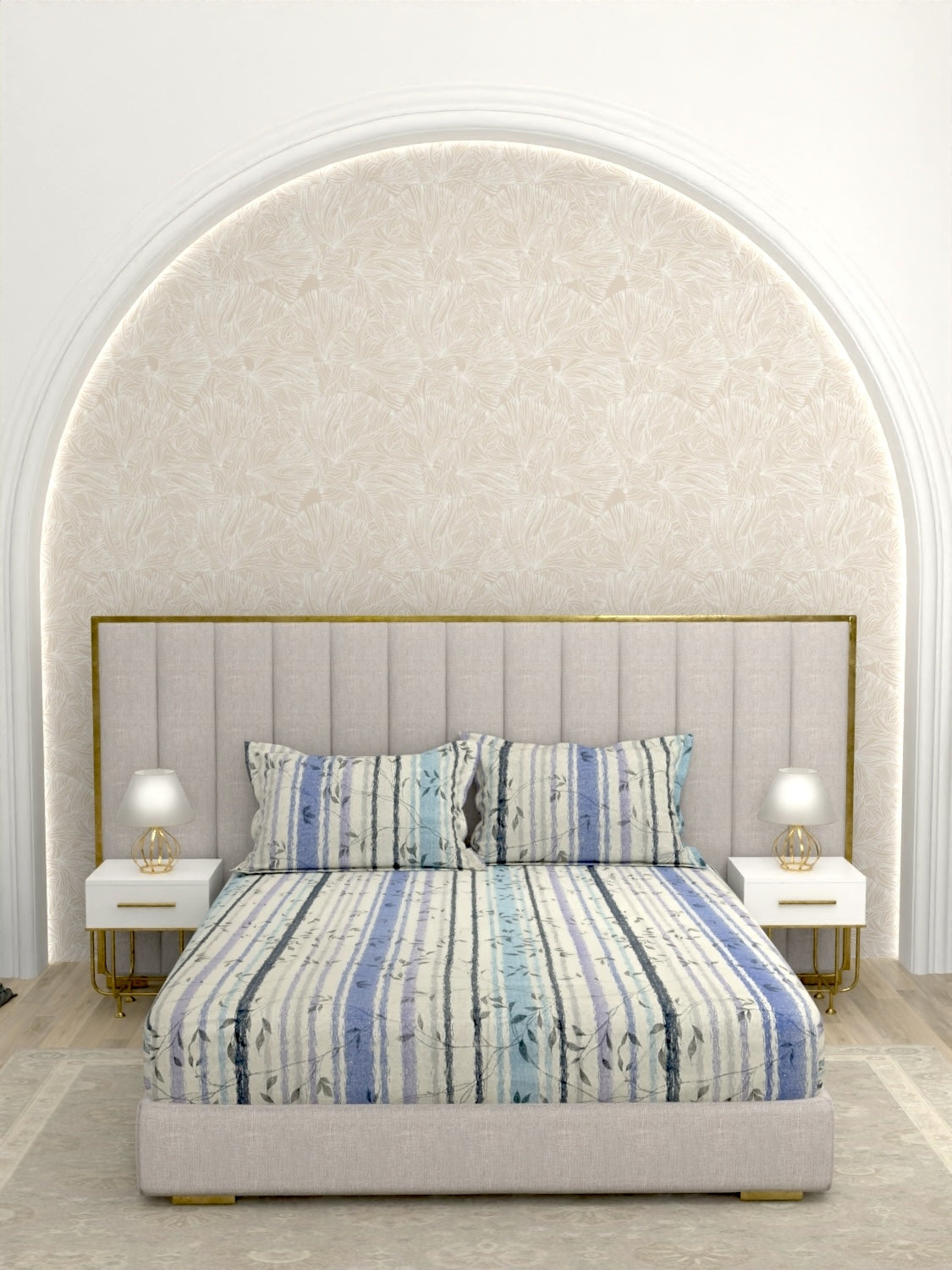 Pure Decor Pure Cotton King Size Fitted Bedsheet