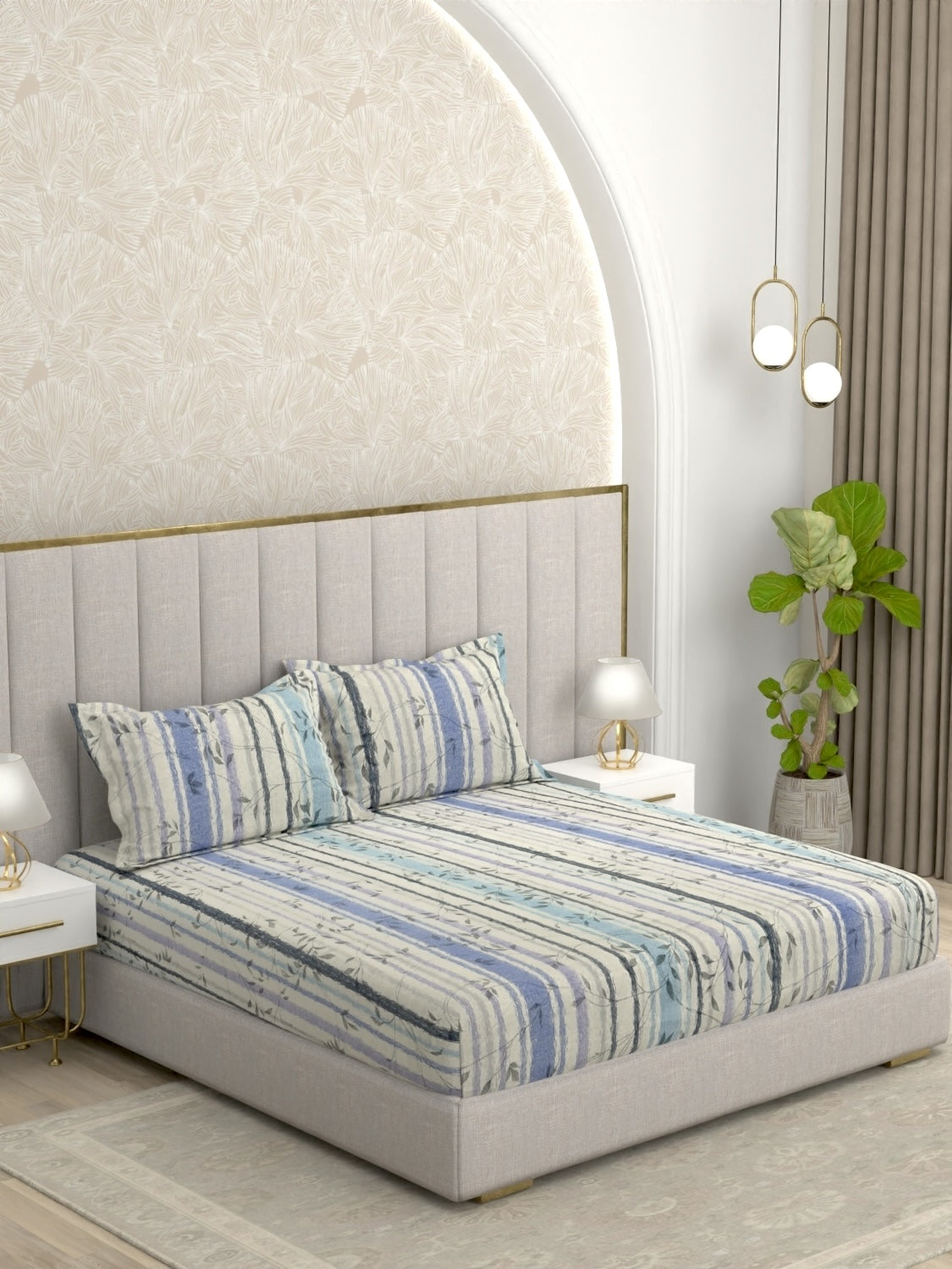 Pure Decor Pure Cotton King Size Fitted Bedsheet