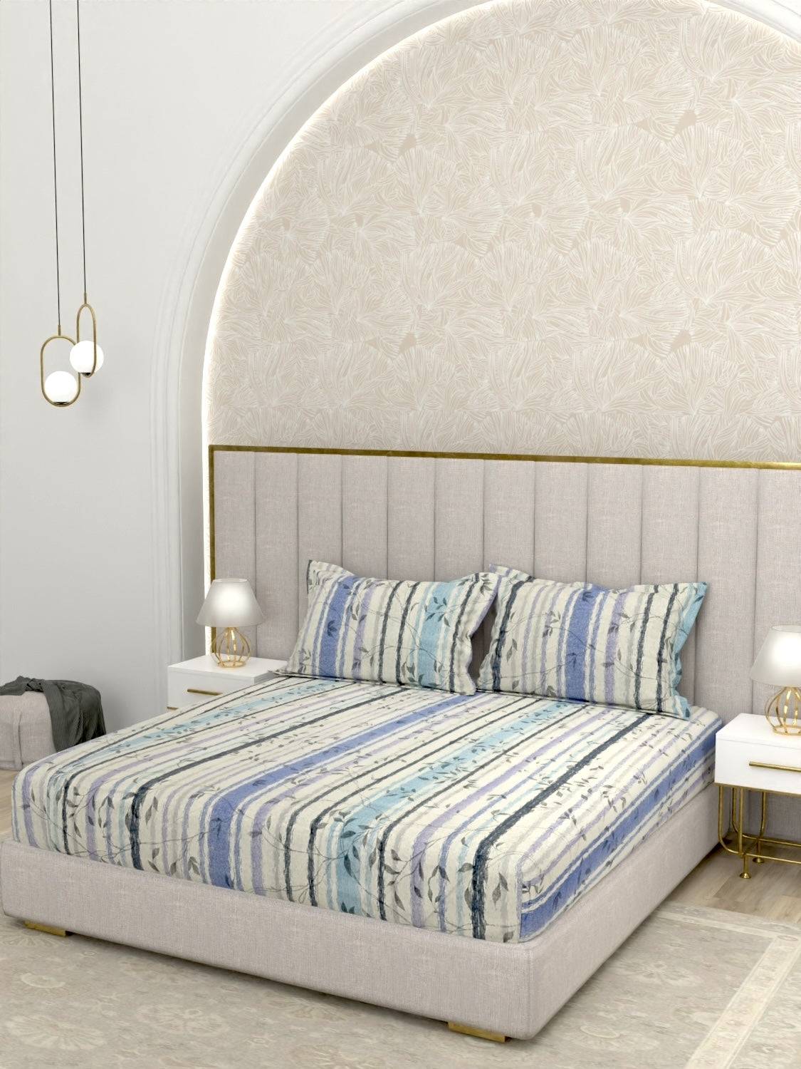 Pure Decor Pure Cotton King Size Fitted Bedsheet