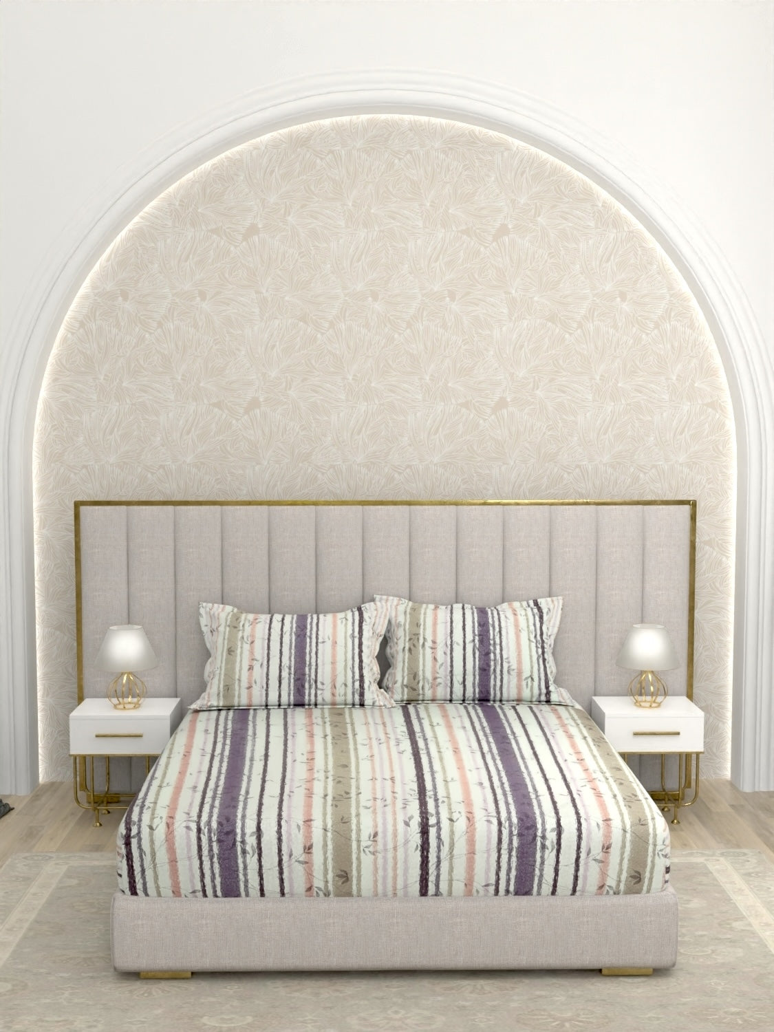 Pure Decor Pure Cotton King Size Fitted Bedsheet