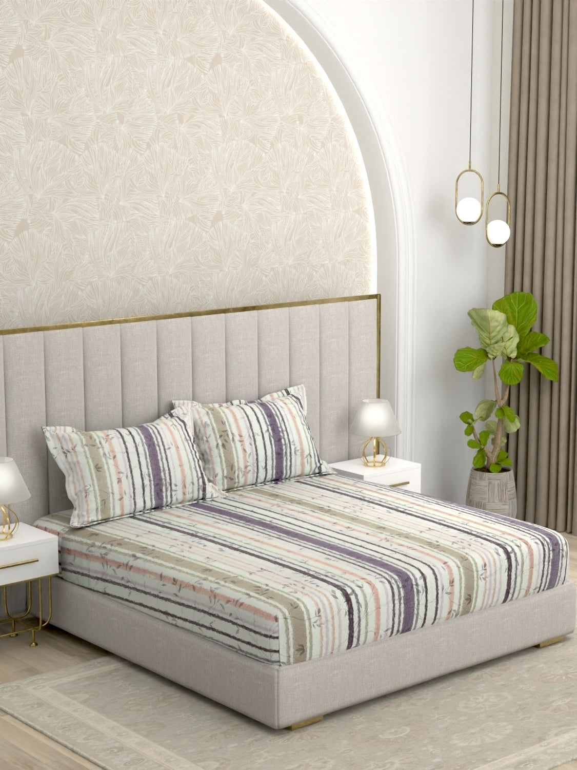 Pure Decor Pure Cotton King Size Fitted Bedsheet