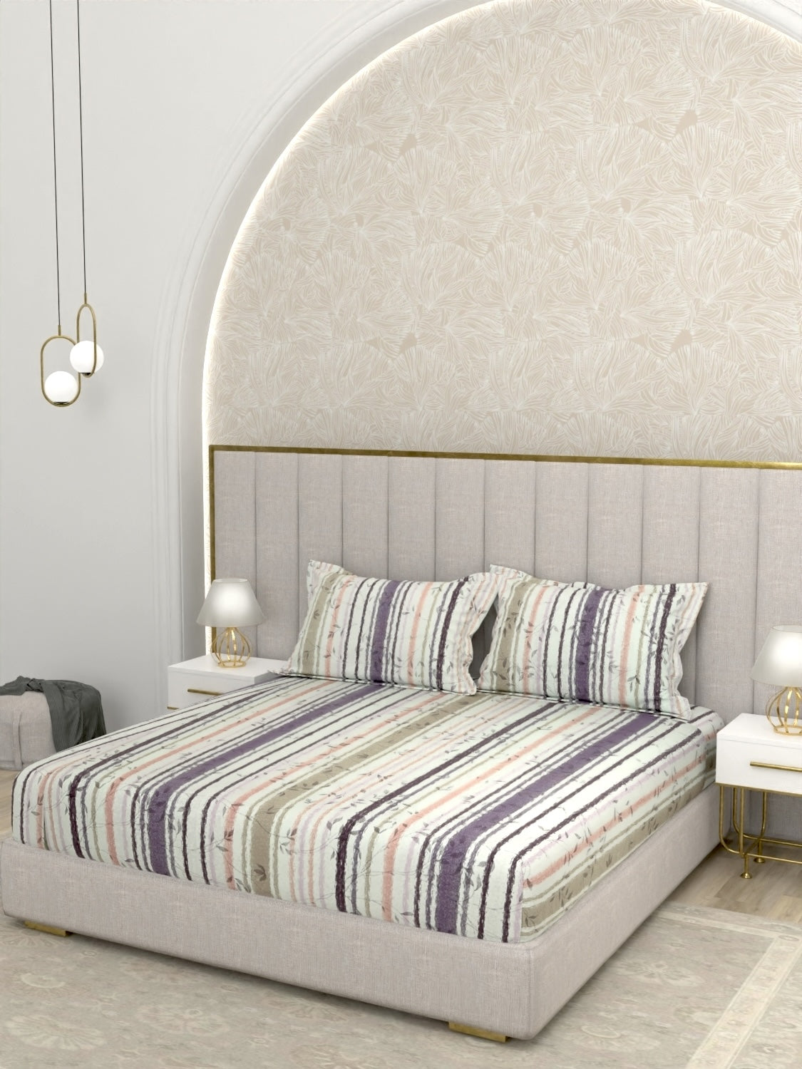 Pure Decor Pure Cotton King Size Fitted Bedsheet