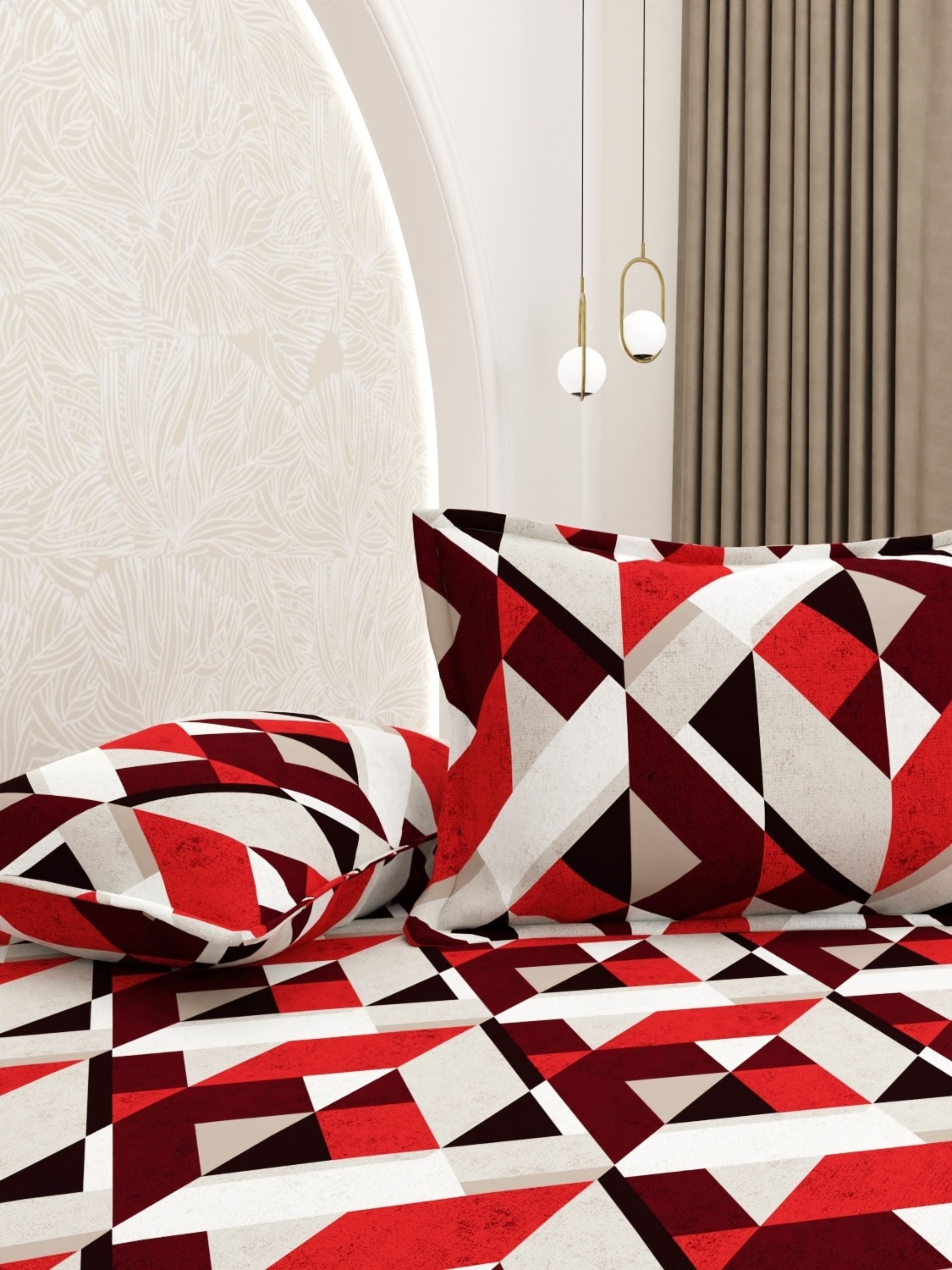 A-4965 - Pure Cotton 180 TC King Size Double Bedsheet (274X274) with Two Pillow Covers (50X76)