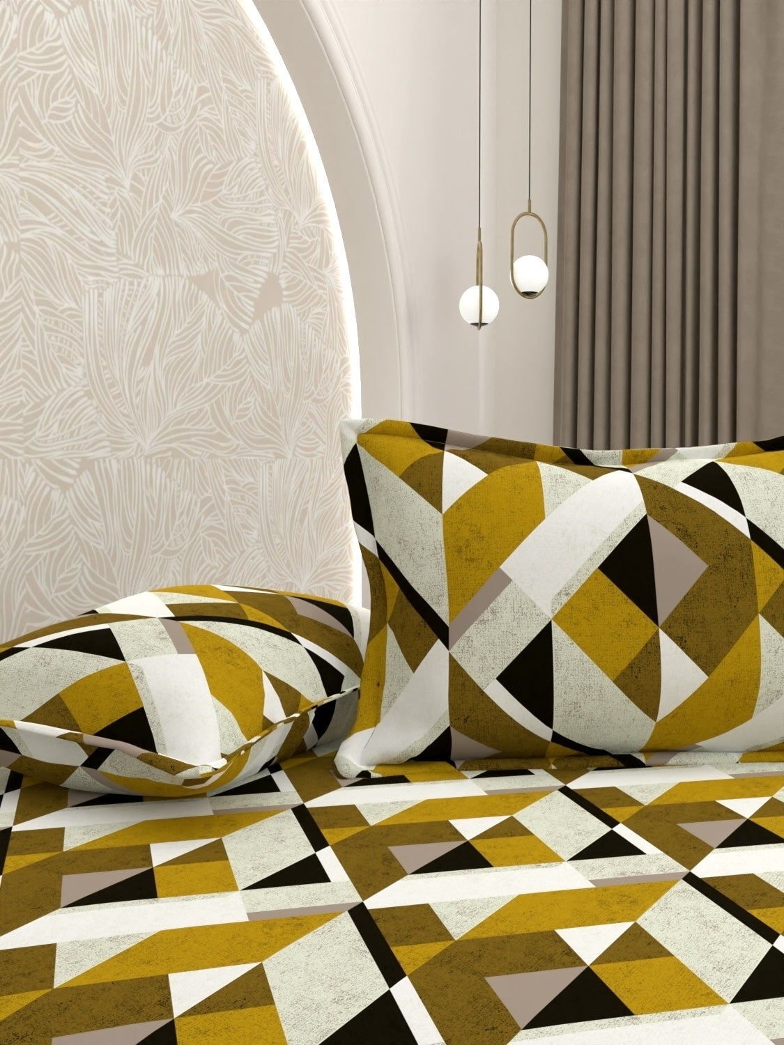 A-4967 - Pure Cotton 180 TC King Size Double Bedsheet (274X274) with Two Pillow Covers (50X76)