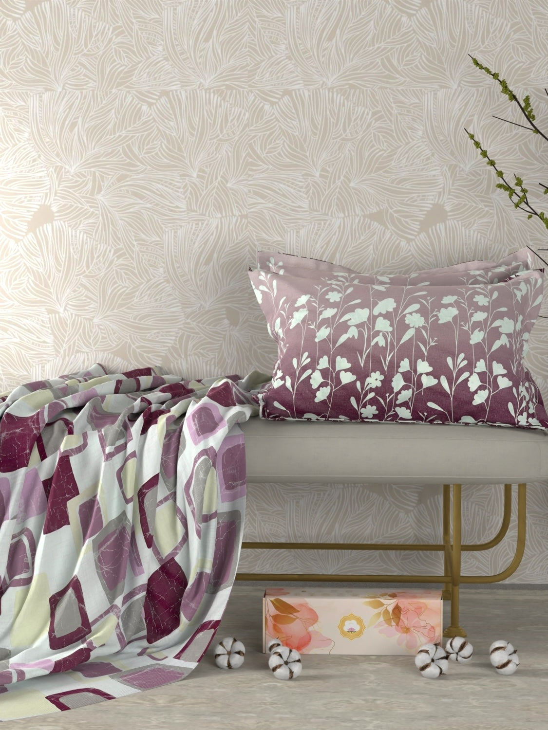 Pure Decor Pure Cotton Queen Size Double Bedsheet