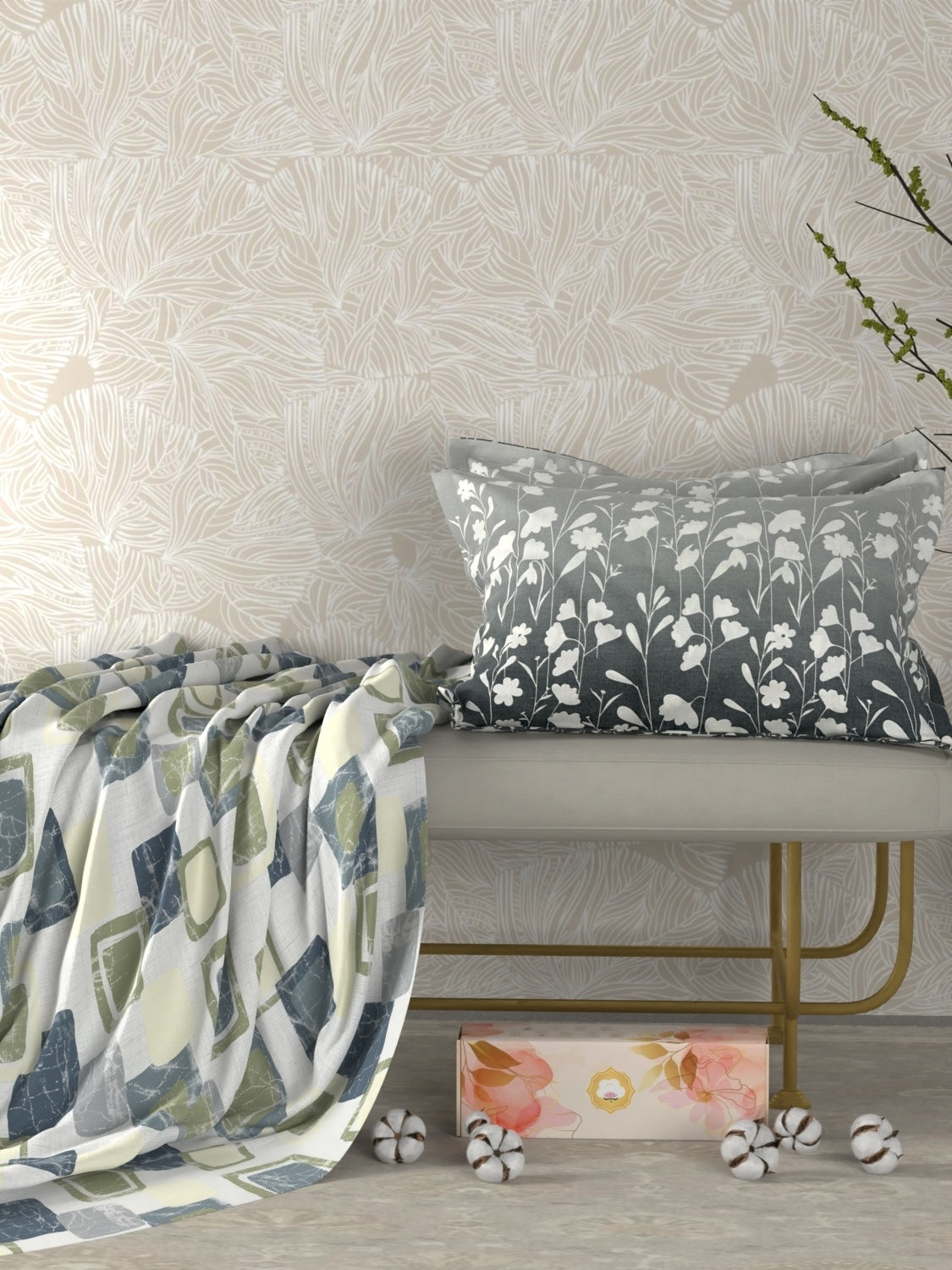 Pure Decor Pure Cotton Queen Size Double Bedsheet