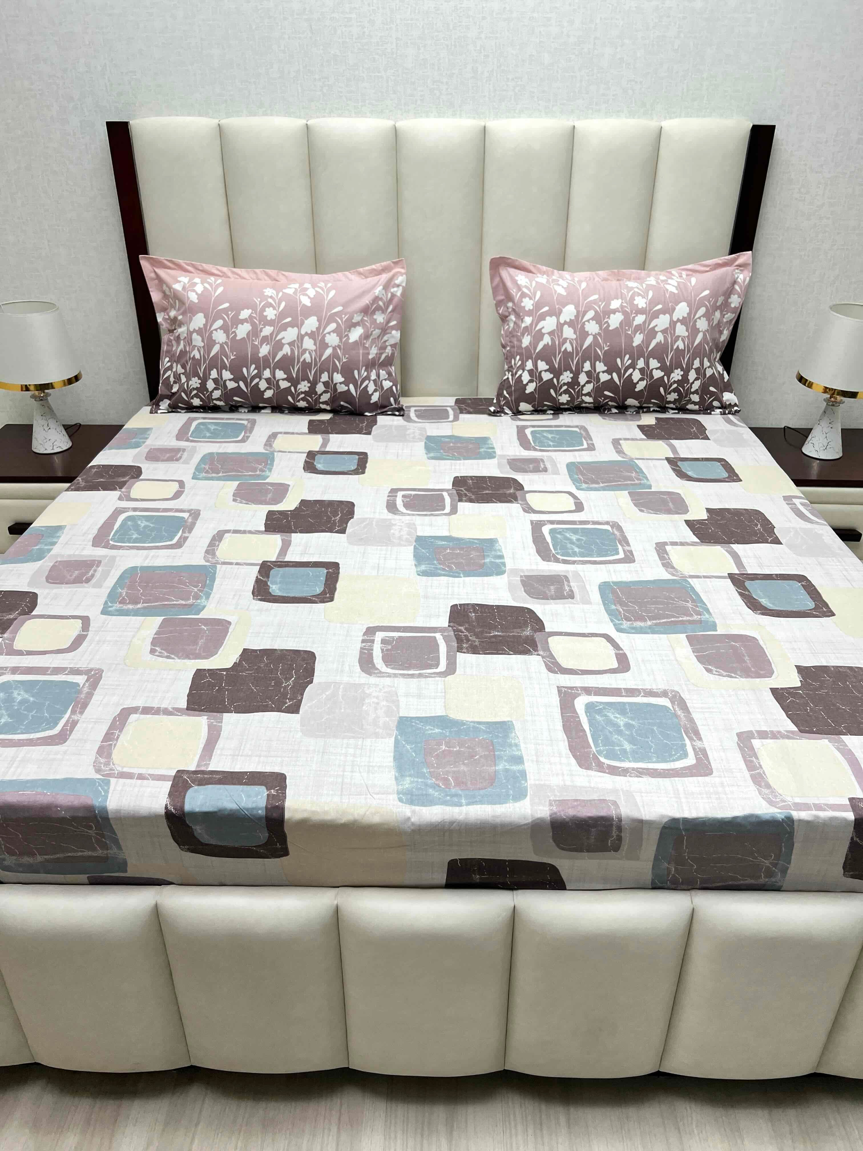 Pure Decor Pure Cotton Queen Size Double Bedsheet