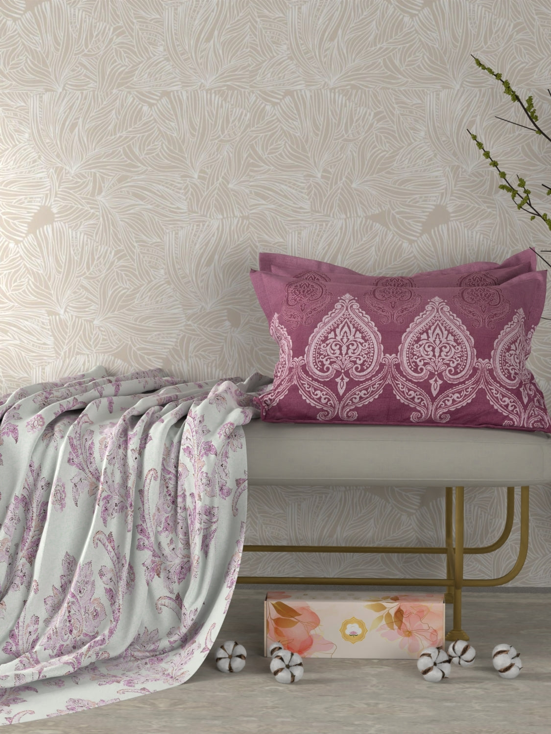 Pure Decor Pure Cotton Queen Size Double Bedsheet