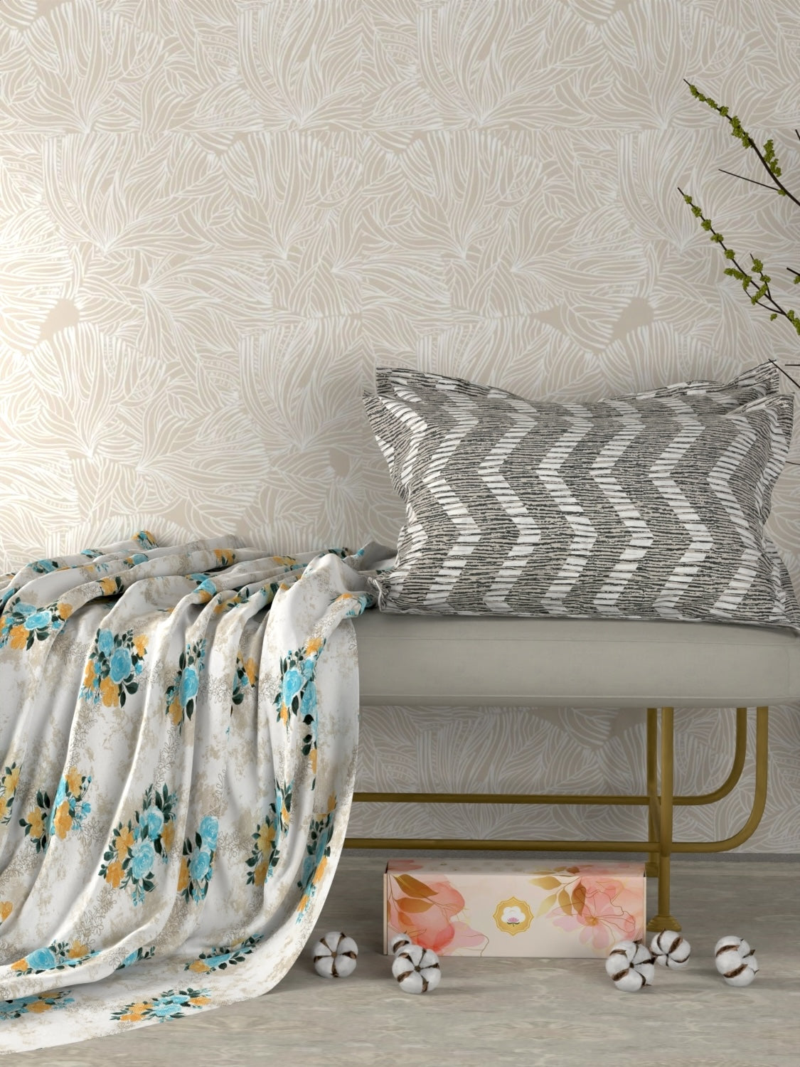 Pure Decor Pure Cotton Queen Size Double Bedsheet
