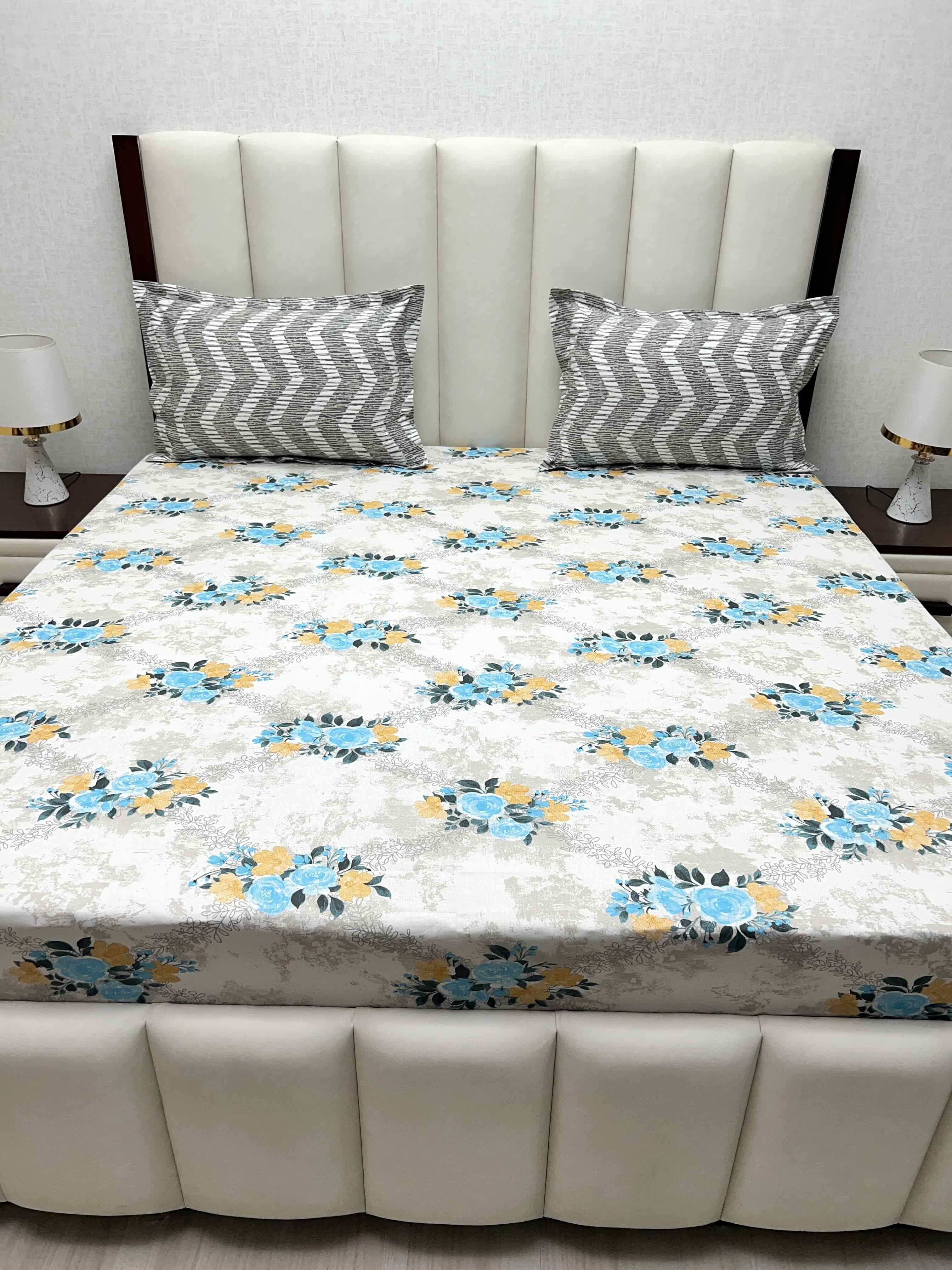 Pure Decor Pure Cotton Queen Size Double Bedsheet