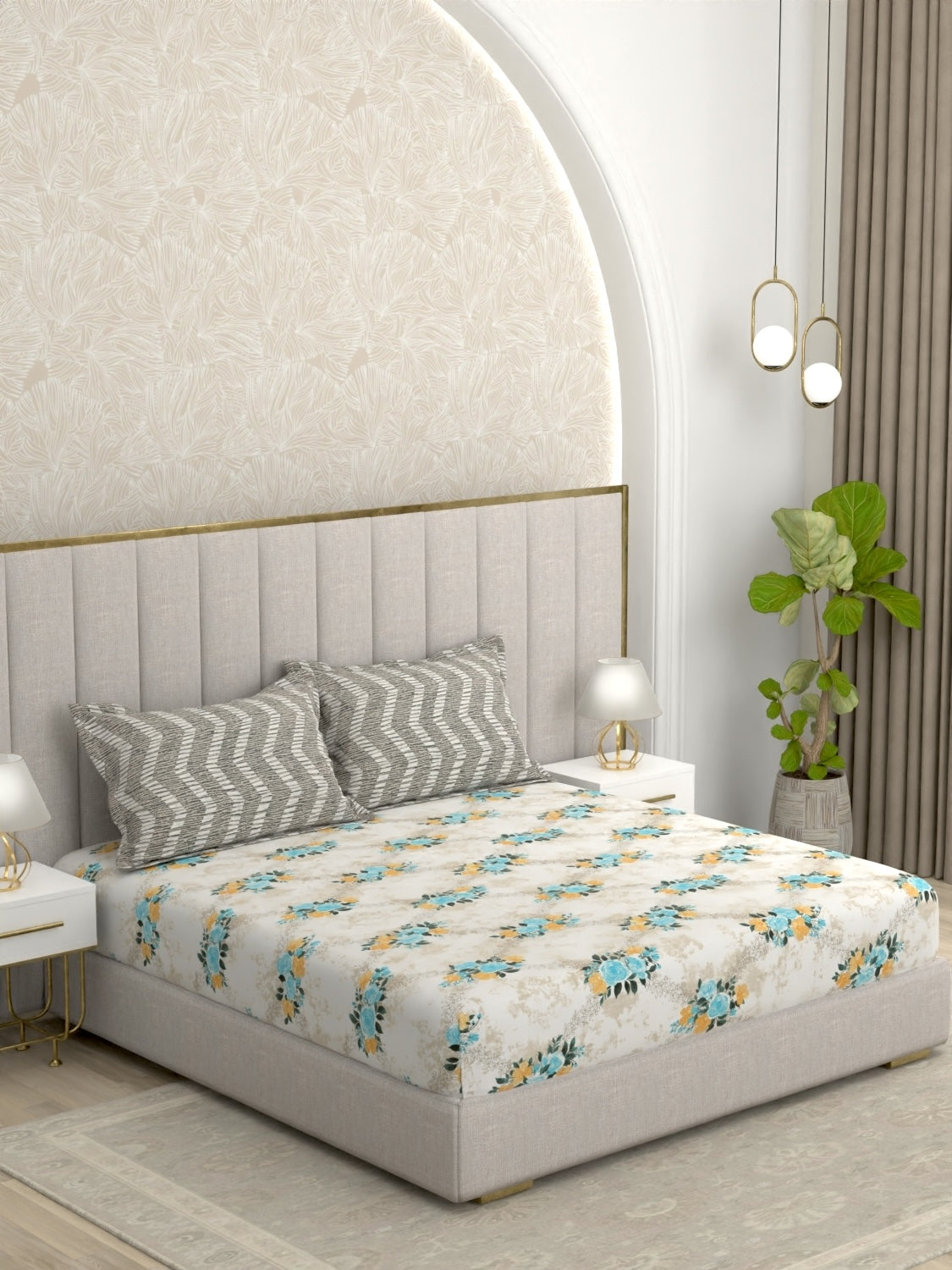 Pure Decor Pure Cotton Queen Size Double Bedsheet