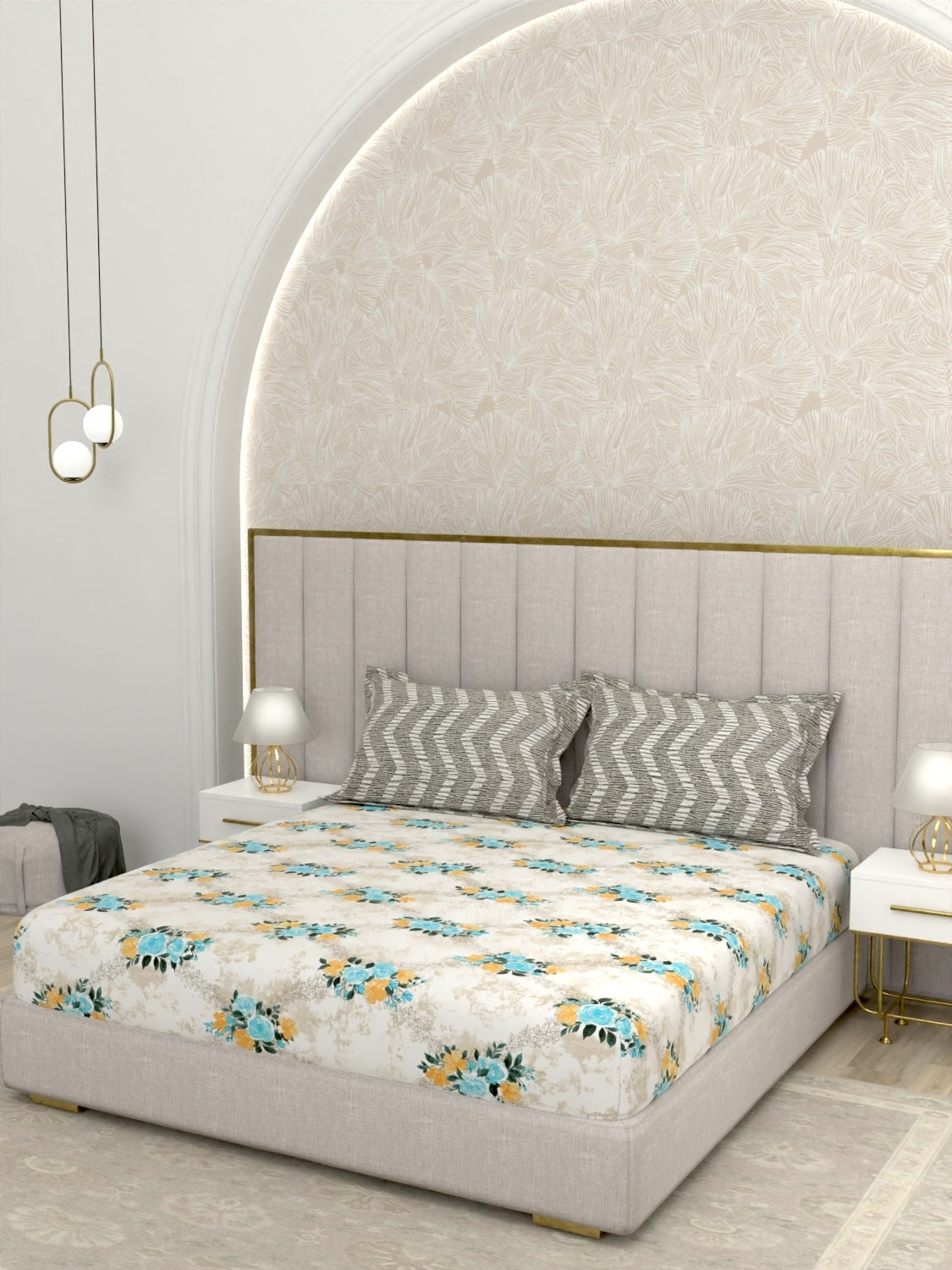 Pure Decor Pure Cotton Queen Size Double Bedsheet