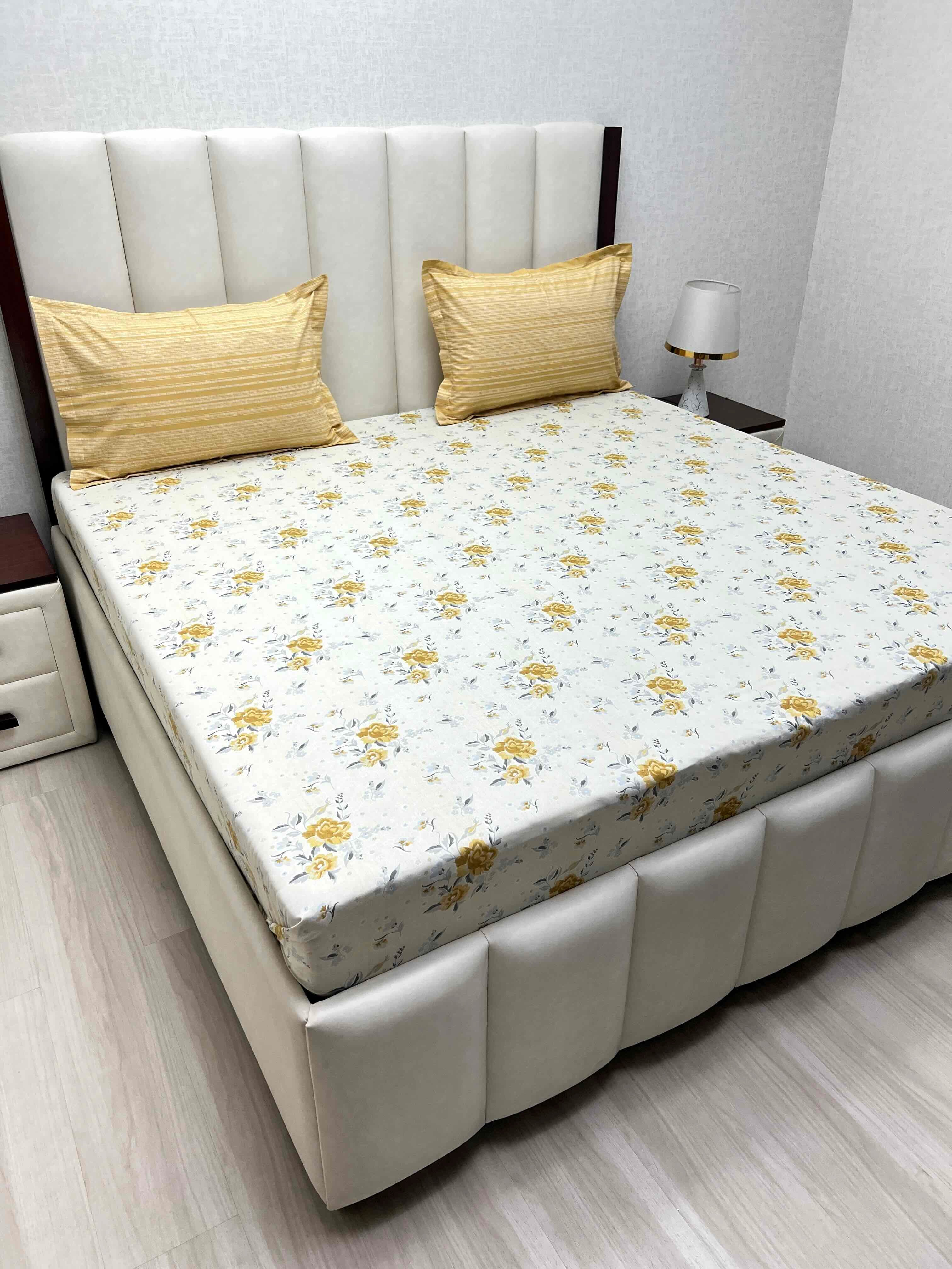 Pure Decor Pure Cotton Queen Size Double Bedsheet