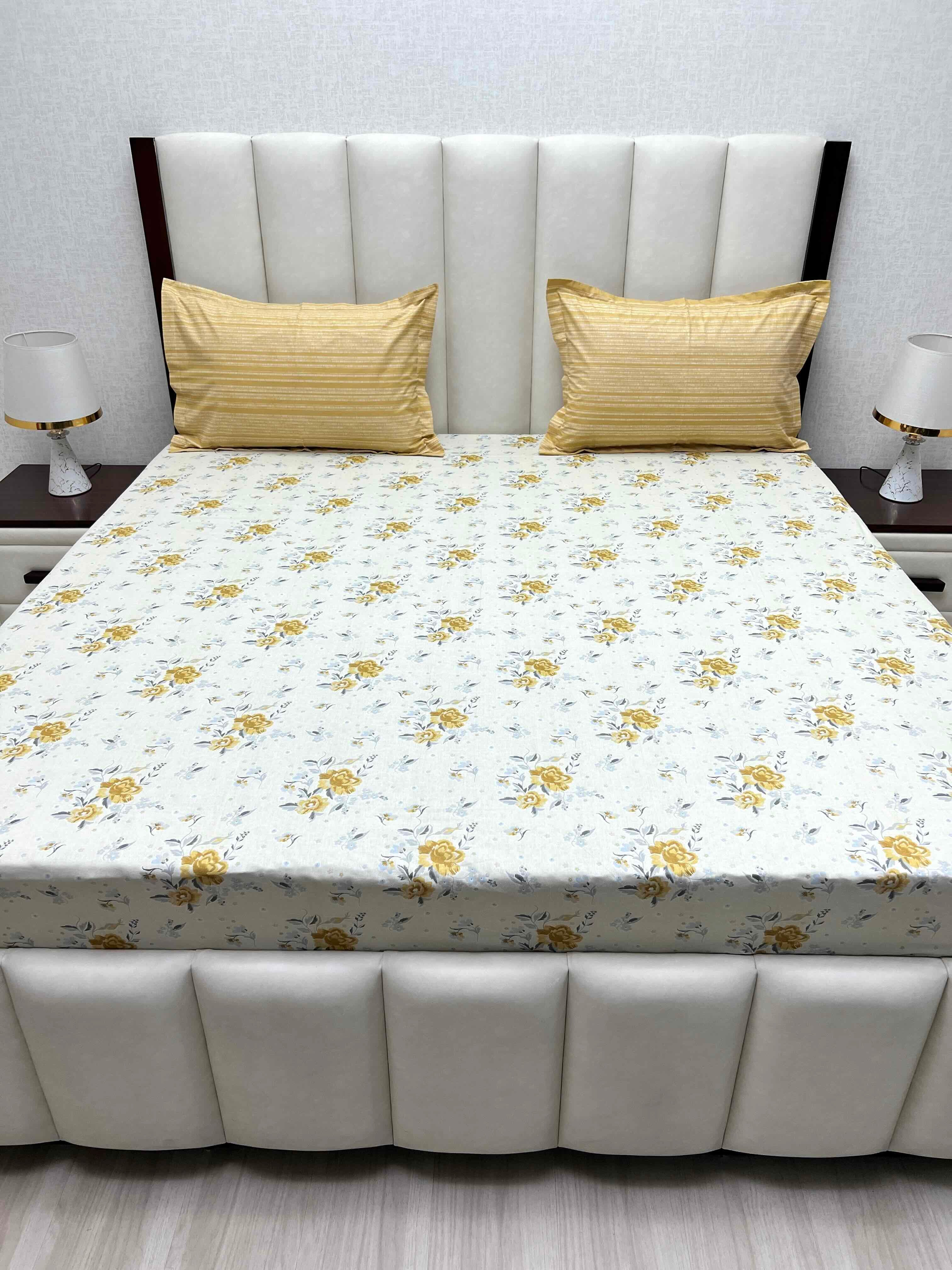 Pure Decor Pure Cotton Queen Size Double Bedsheet