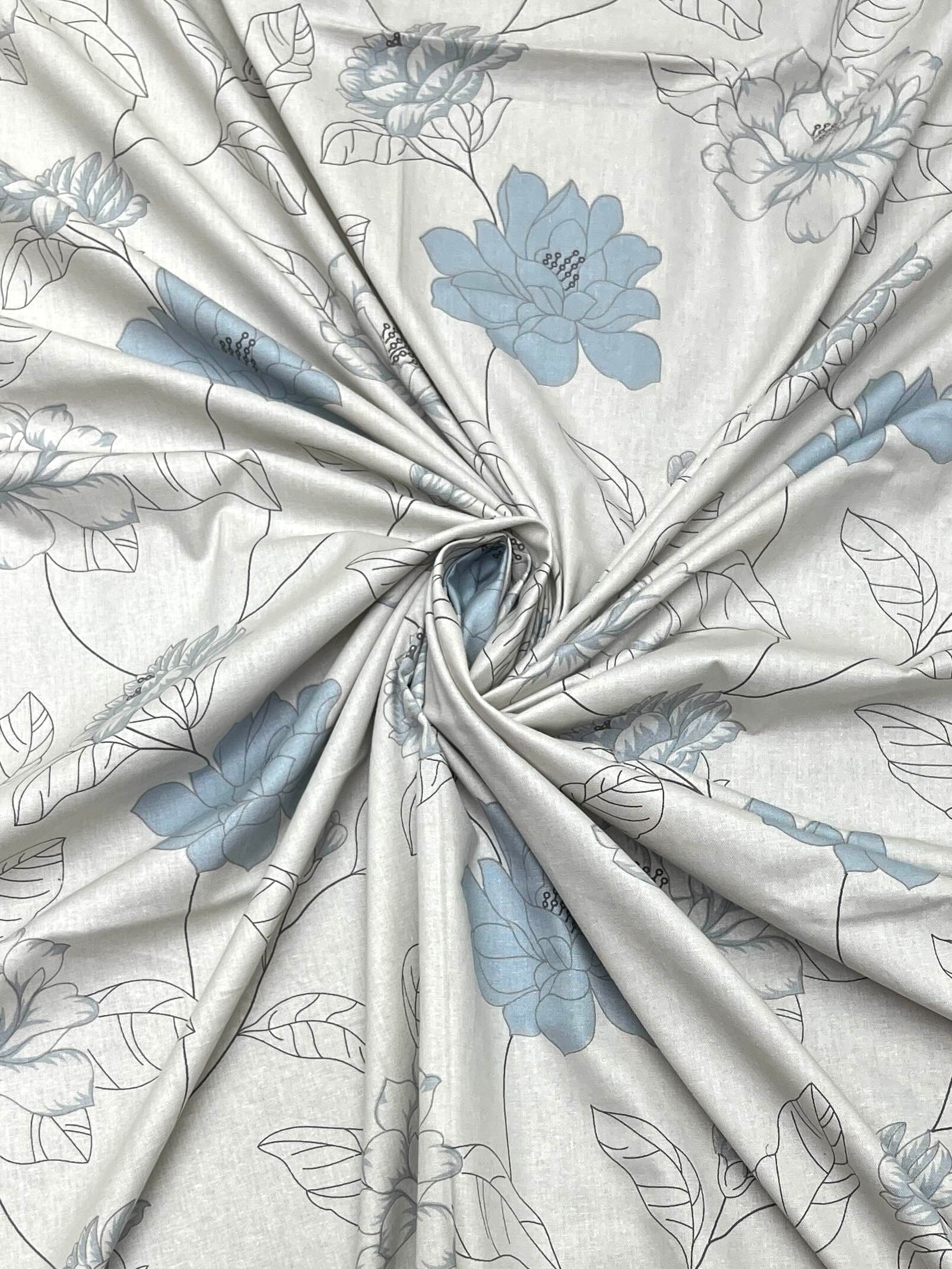 A-5039 - Pure Cotton 250 TC Queen Size Double Bedsheet (228X254) with Two Pillow Covers (43X69)