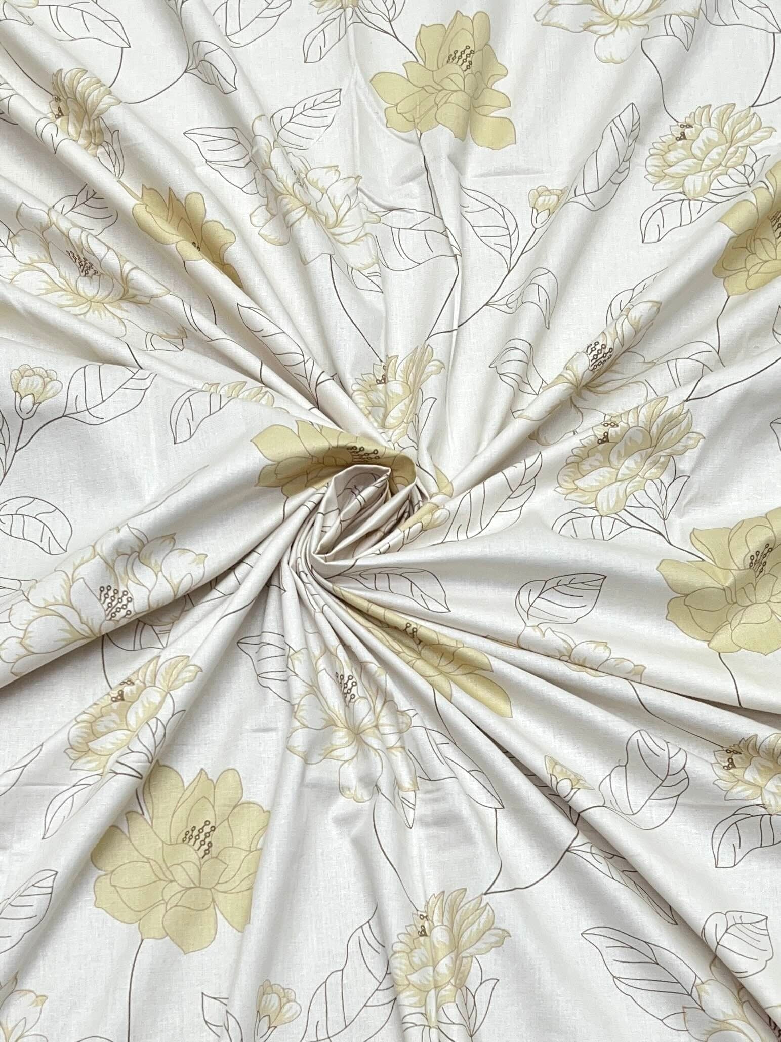 A-5040 - Pure Cotton 250 TC Queen Size Double Bedsheet (228X254) with Two Pillow Covers (43X69)