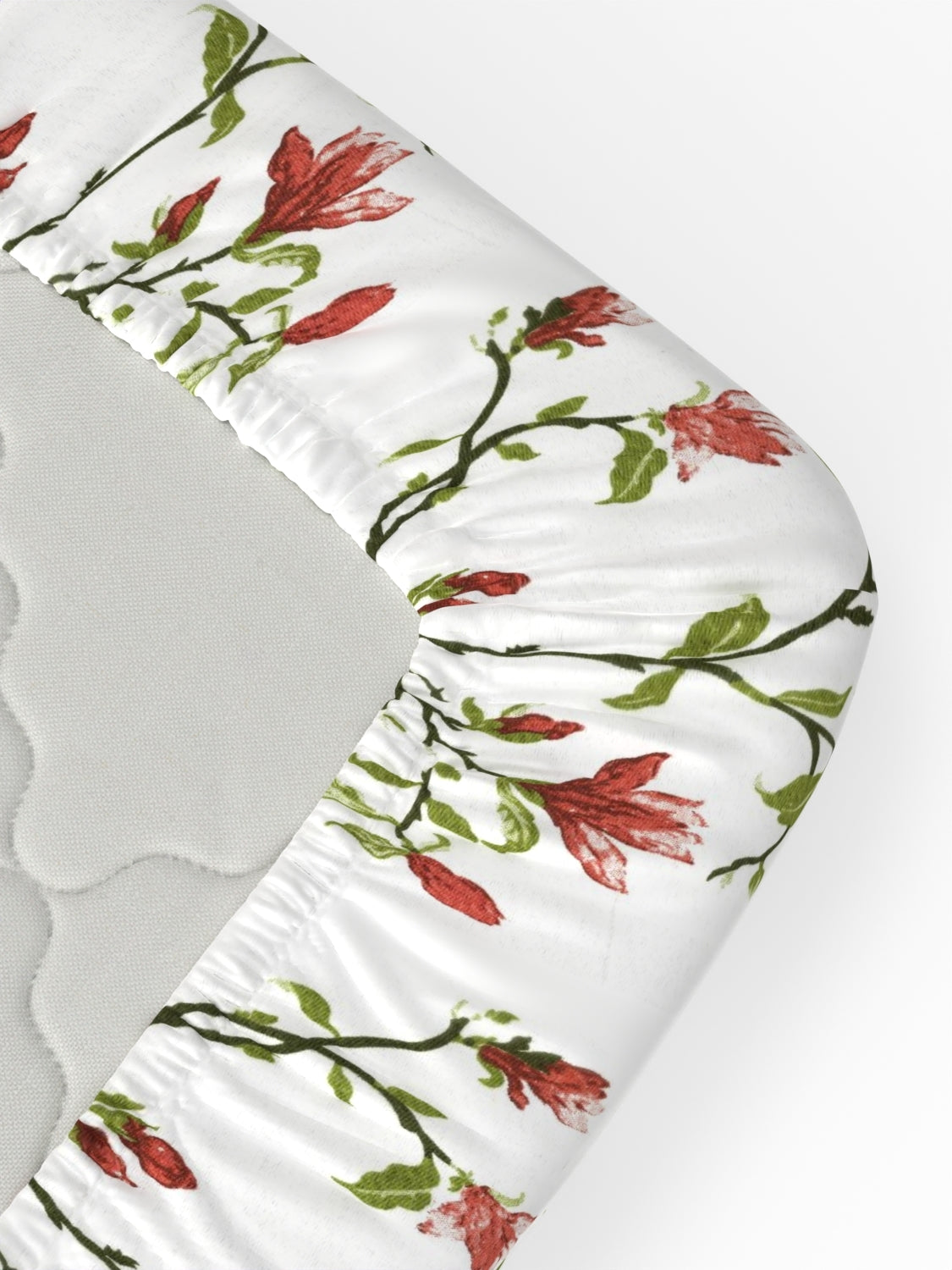 A-5053 - Pure Cotton 180 TC King Size Fitted Bedsheet (183X193) with Two Pillow Covers (43X69)