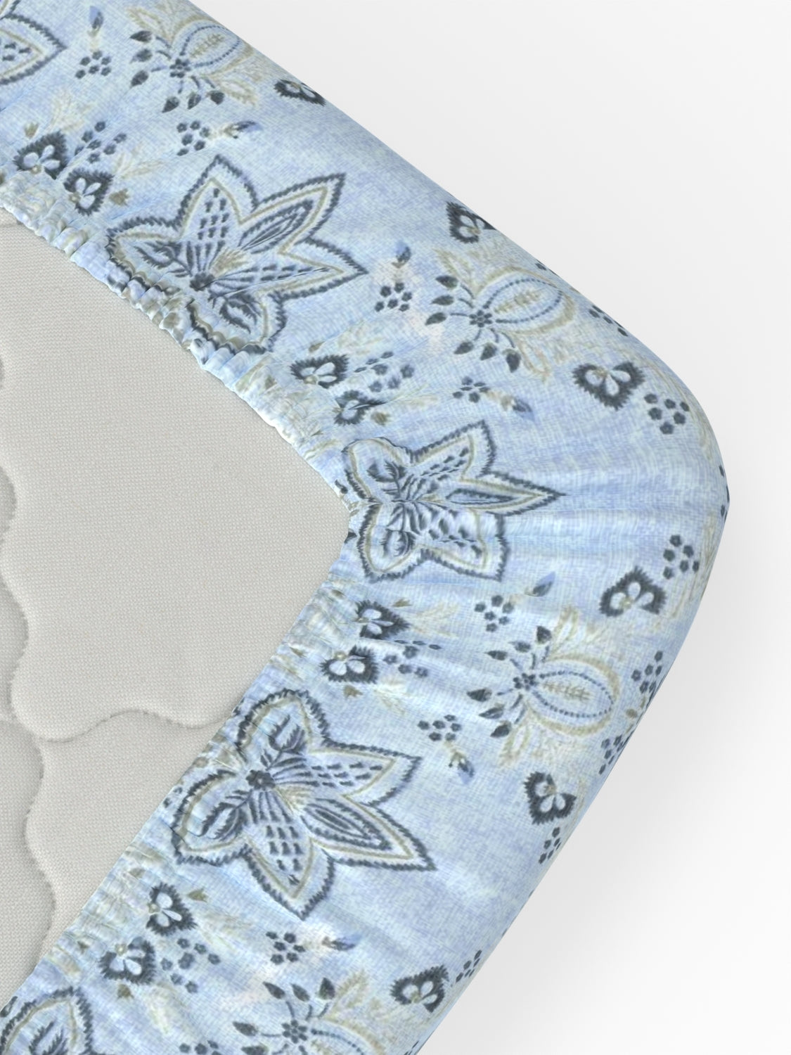 A-5054 - Pure Cotton 180 TC King Size Fitted Bedsheet (183X193) with Two Pillow Covers (43X69)