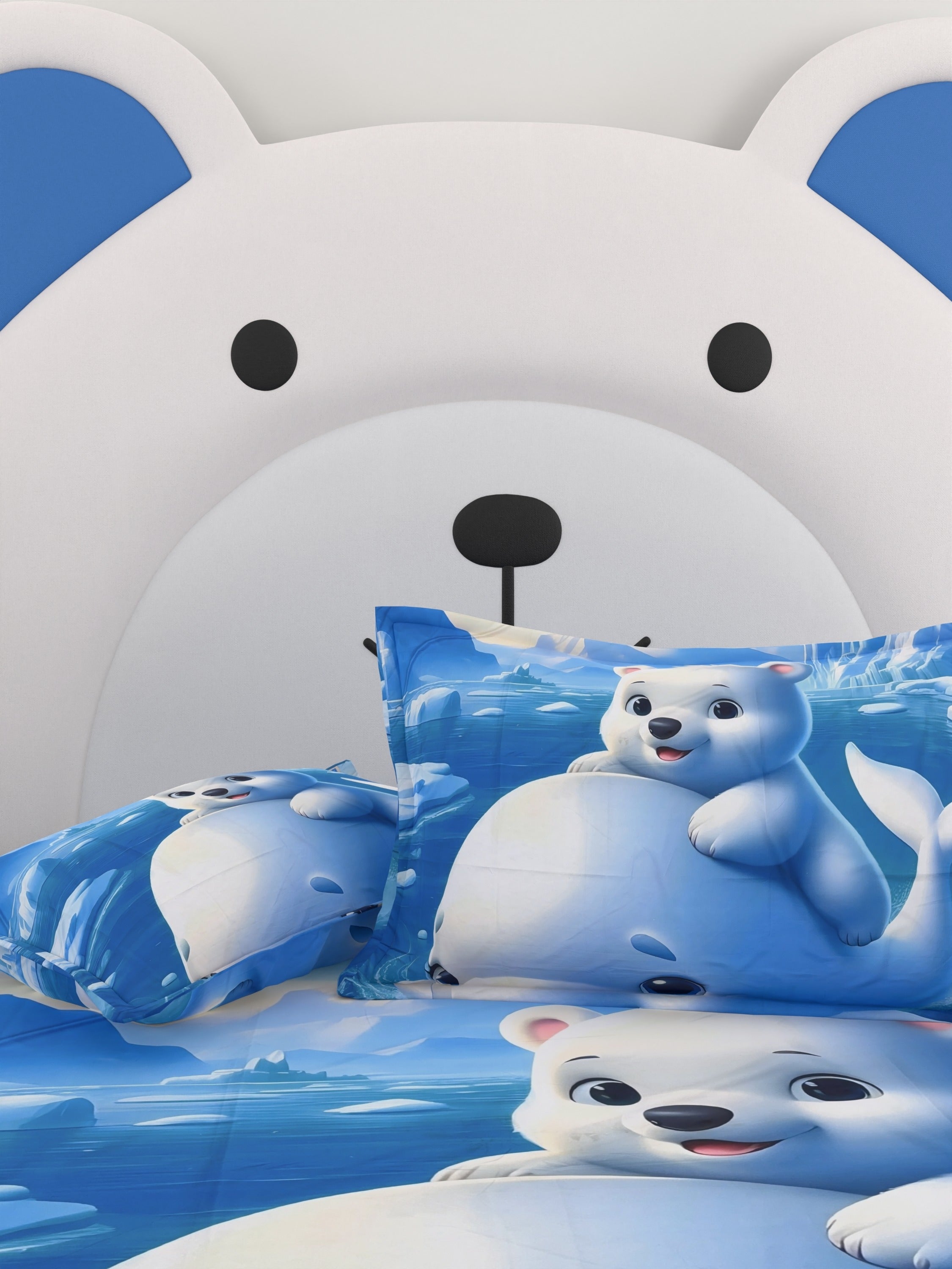 A-5057 - Poly Cotton 130 GSM Queen Size Digital Print Double Bedsheet (228X254) with Two Pillow Covers (43X69)