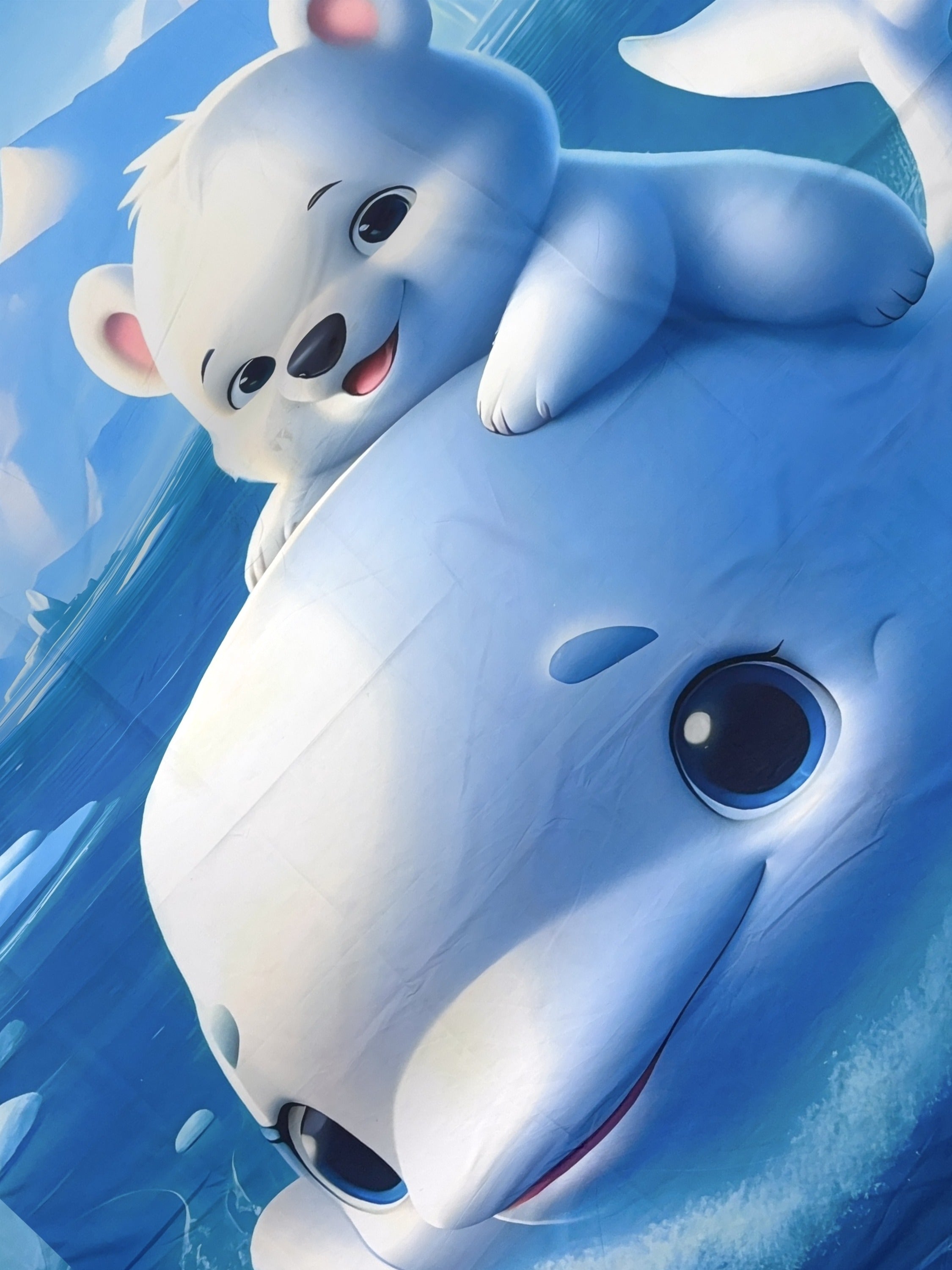 A-5057 - Poly Cotton 130 GSM Queen Size Digital Print Double Bedsheet (228X254) with Two Pillow Covers (43X69)