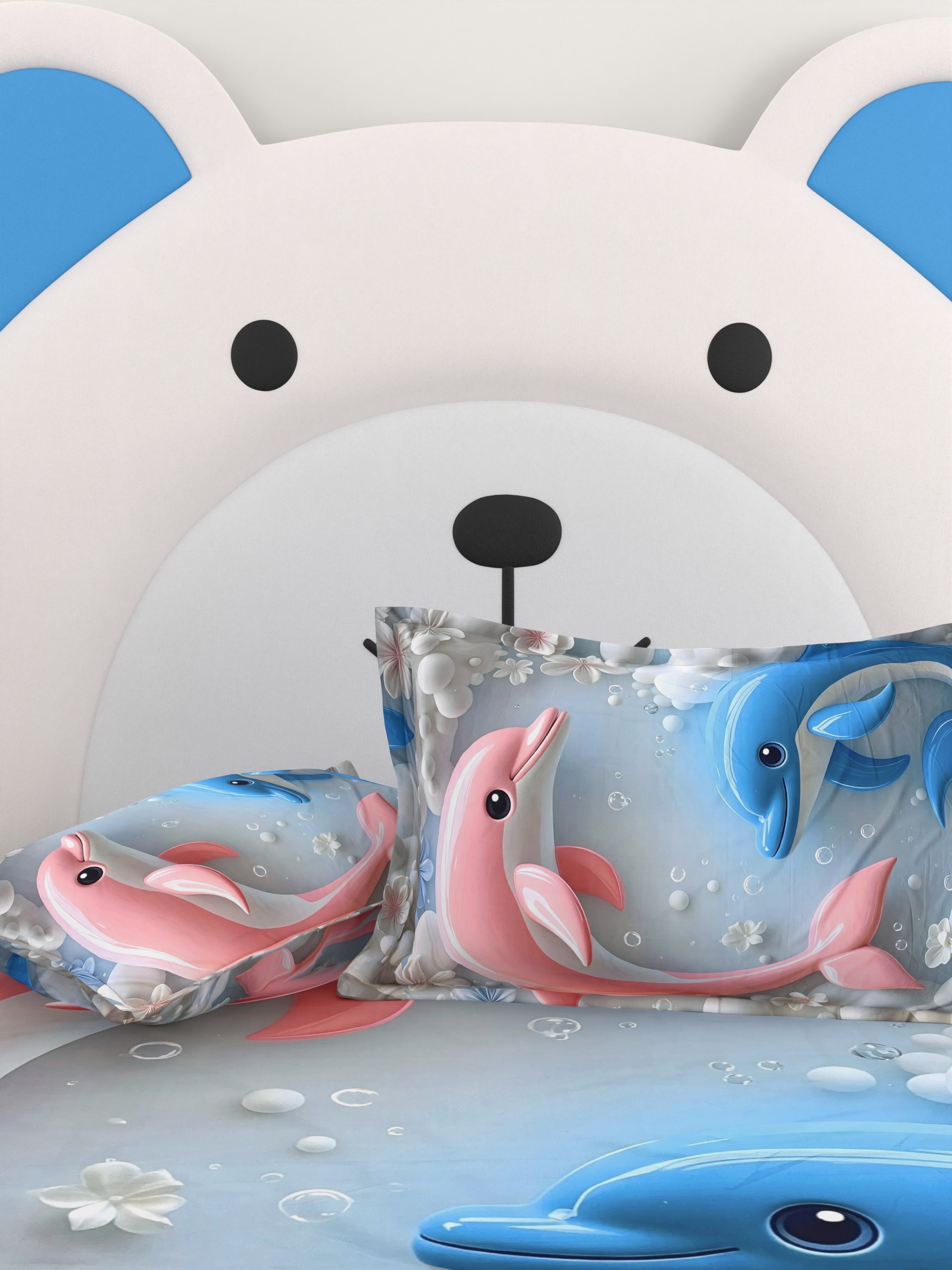 A-5058 - Poly Cotton 130 GSM Queen Size Digital Print Double Bedsheet (228X254) with Two Pillow Covers (43X69)