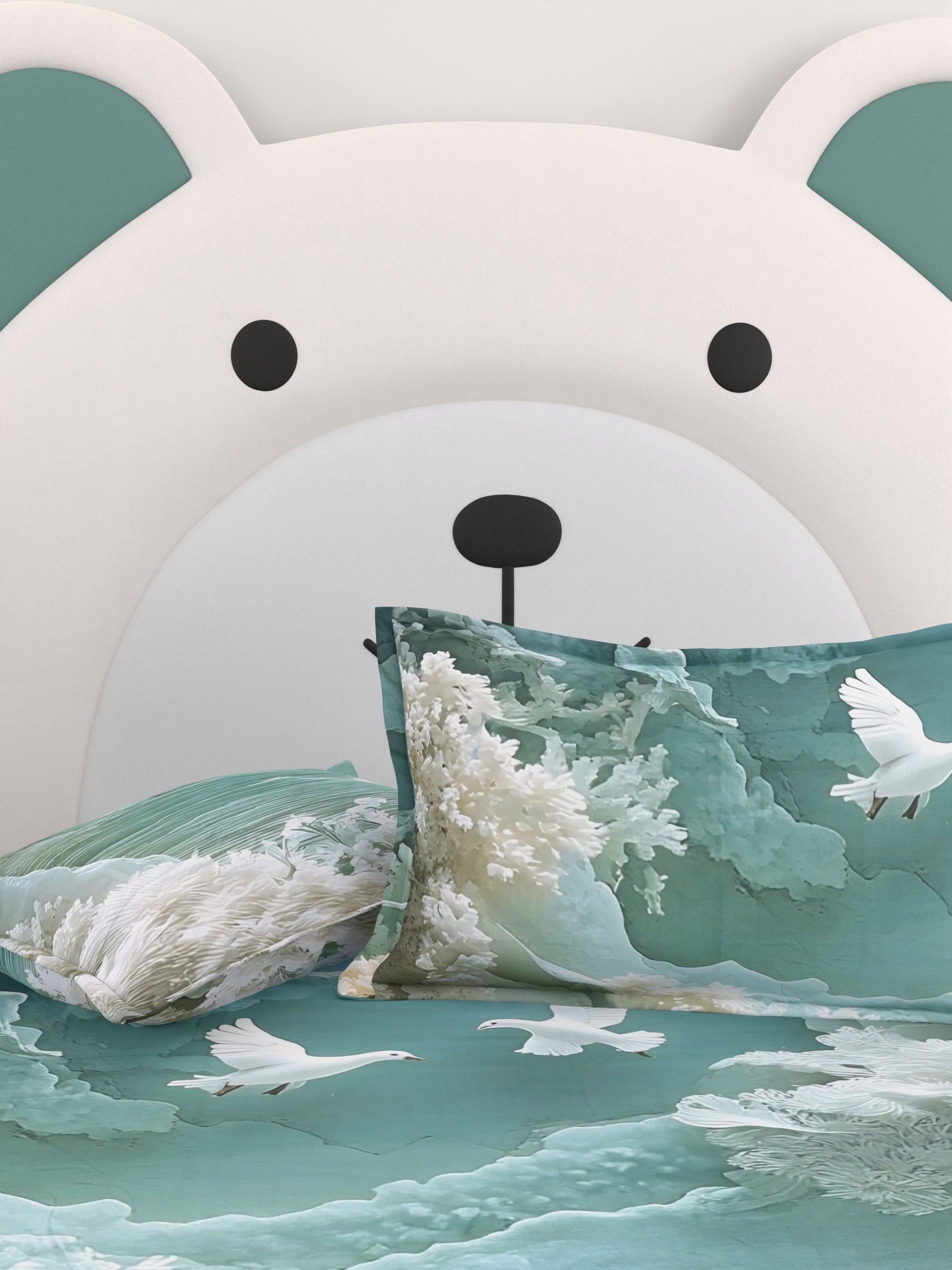 A-5059 - Poly Cotton 130 GSM Queen Size Digital Print Double Bedsheet (228X254) with Two Pillow Covers (43X69)