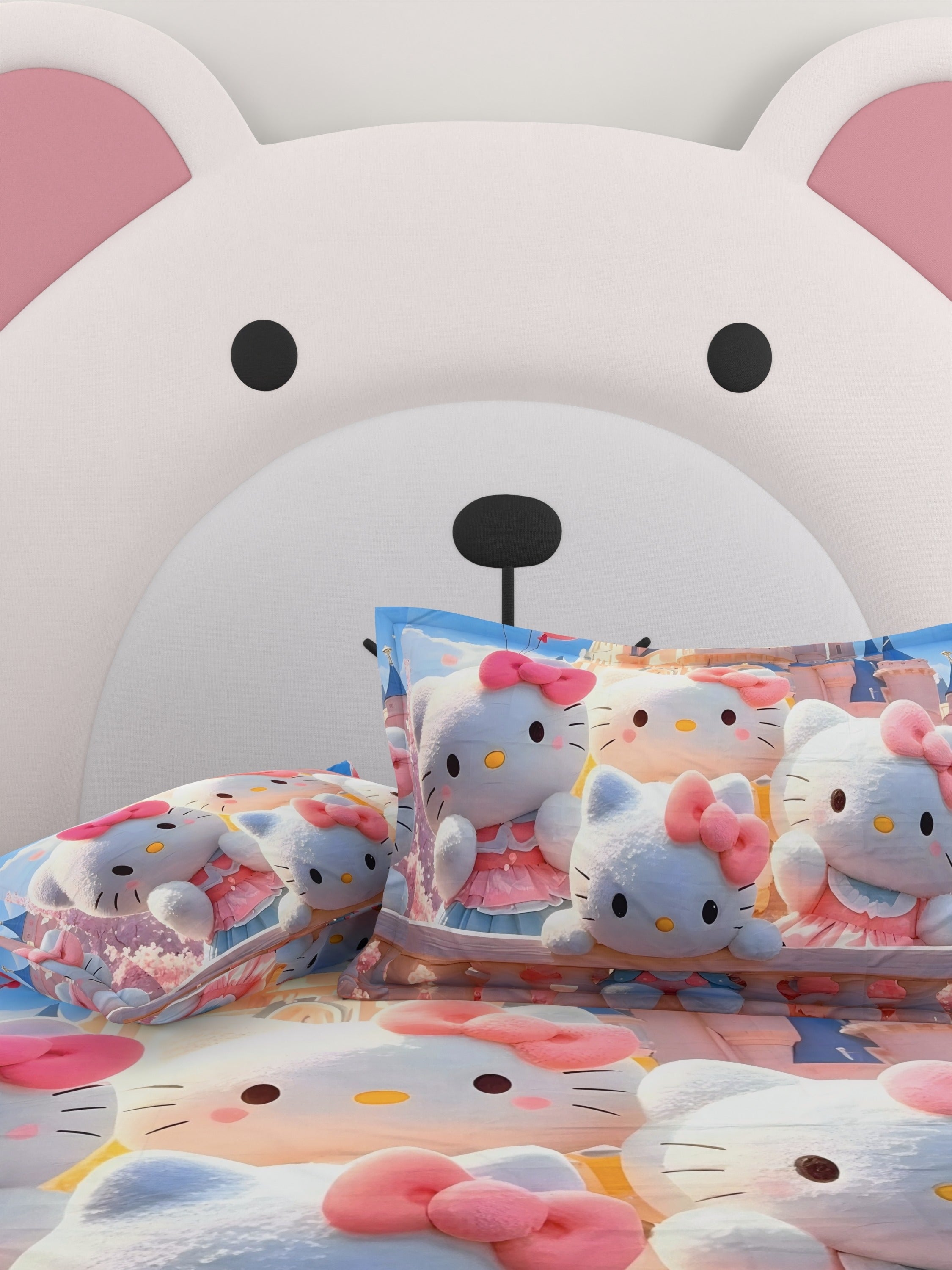 A-5060 - Poly Cotton 130 GSM Queen Size Digital Print Double Bedsheet (228X254) with Two Pillow Covers (43X69)