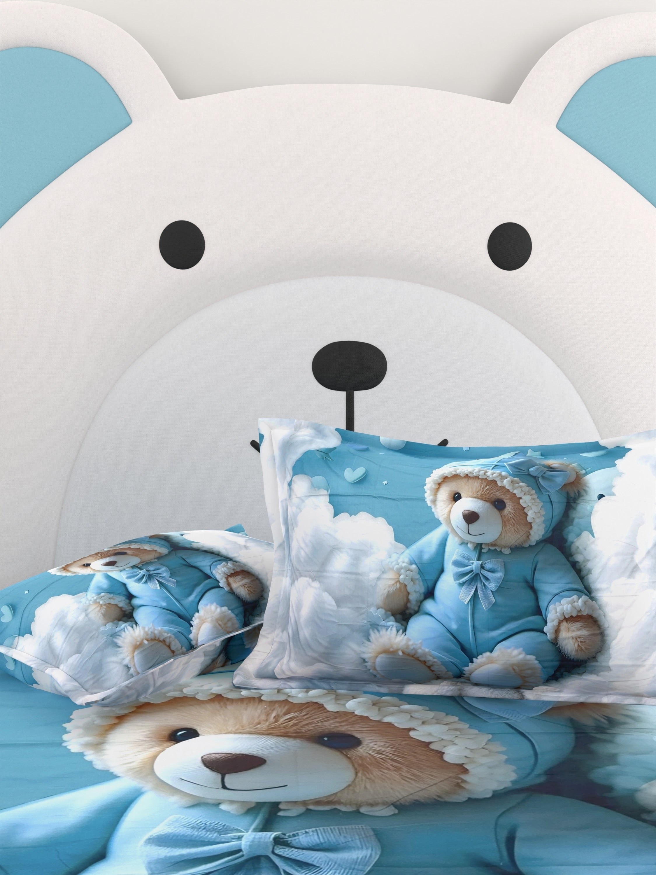 A-5063 - Poly Cotton 130 GSM Queen Size Digital Print Double Bedsheet (228X254) with Two Pillow Covers (43X69)