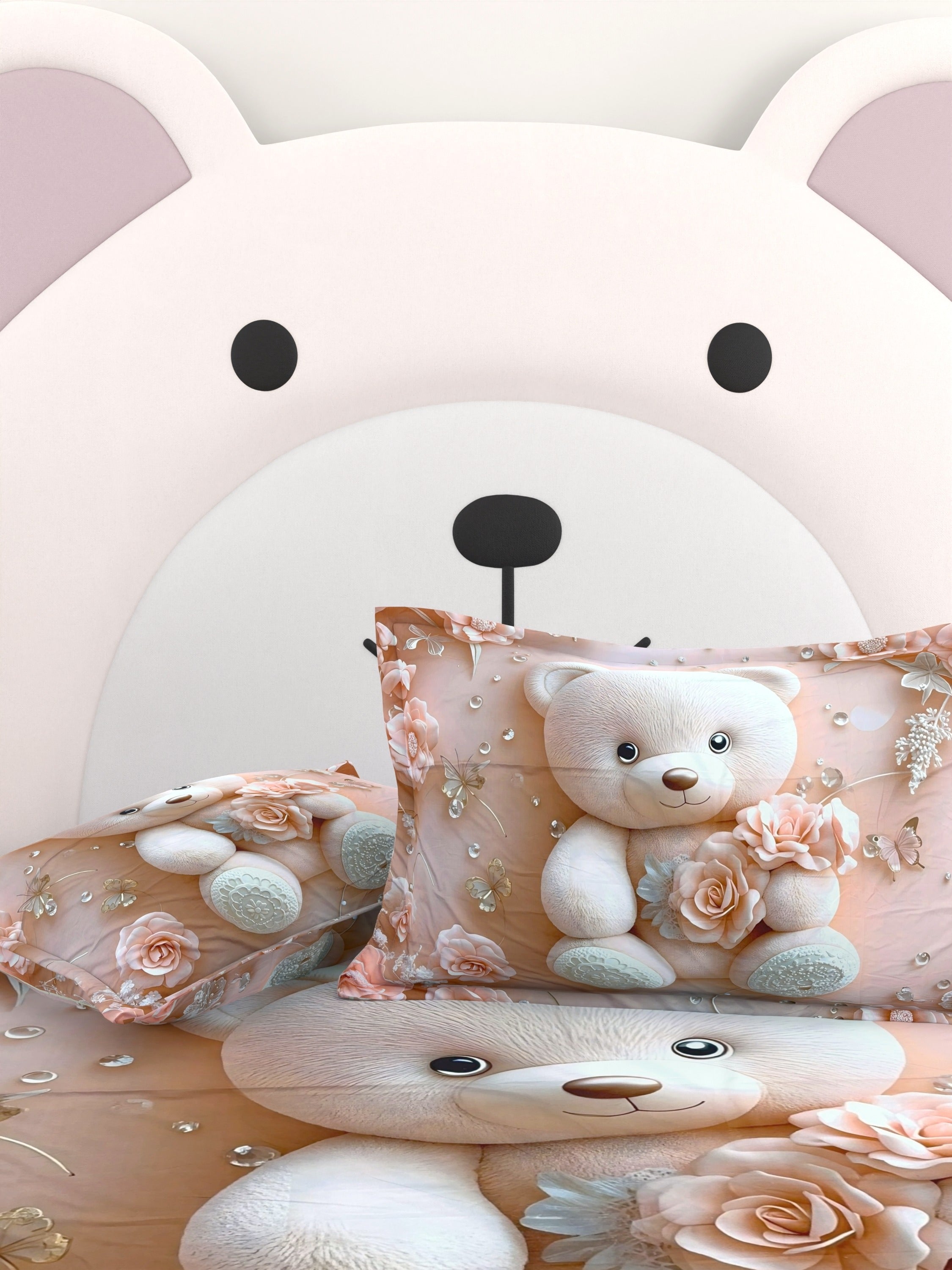 A-5066 - Poly Cotton 130 GSM Queen Size Digital Print Double Bedsheet (228X254) with Two Pillow Covers (43X69)