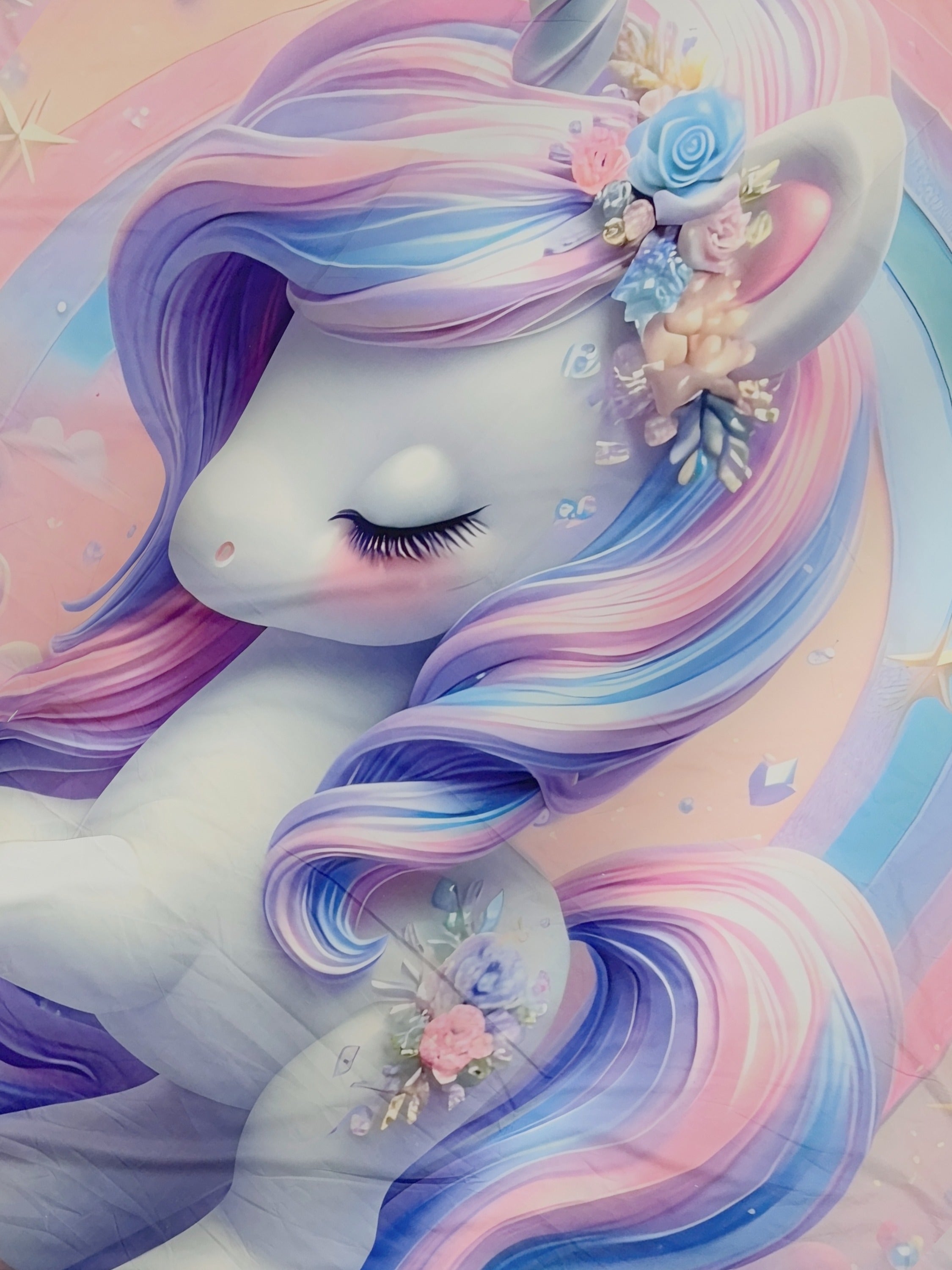 A-5068 - Poly Cotton 130 GSM Queen Size Digital Print Double Bedsheet (228X254) with Two Pillow Covers (43X69)