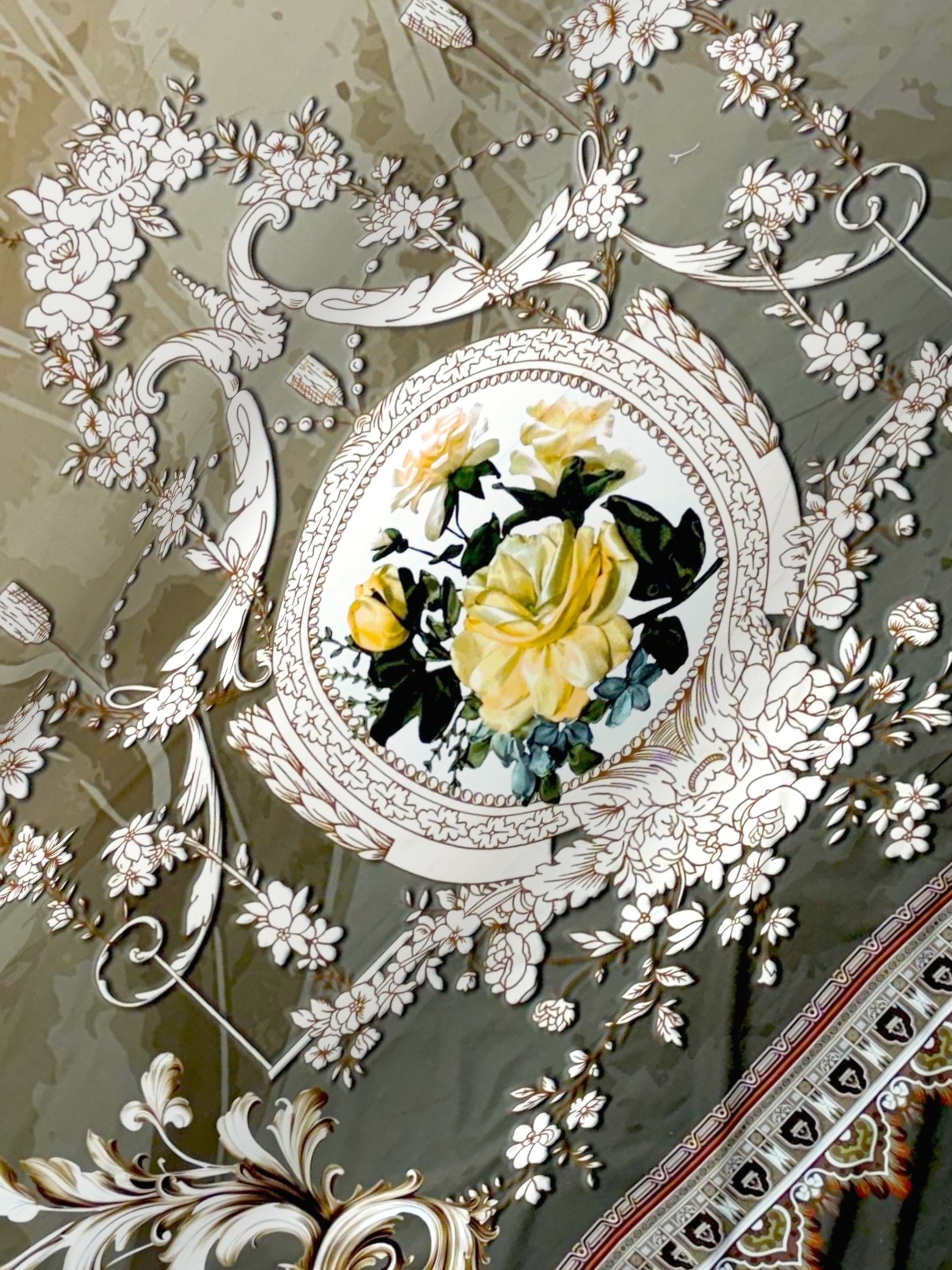 A-5069 - Poly Cotton 130 GSM Queen Size Digital Print Double Bedsheet (228X254) with Two Pillow Covers (43X69)