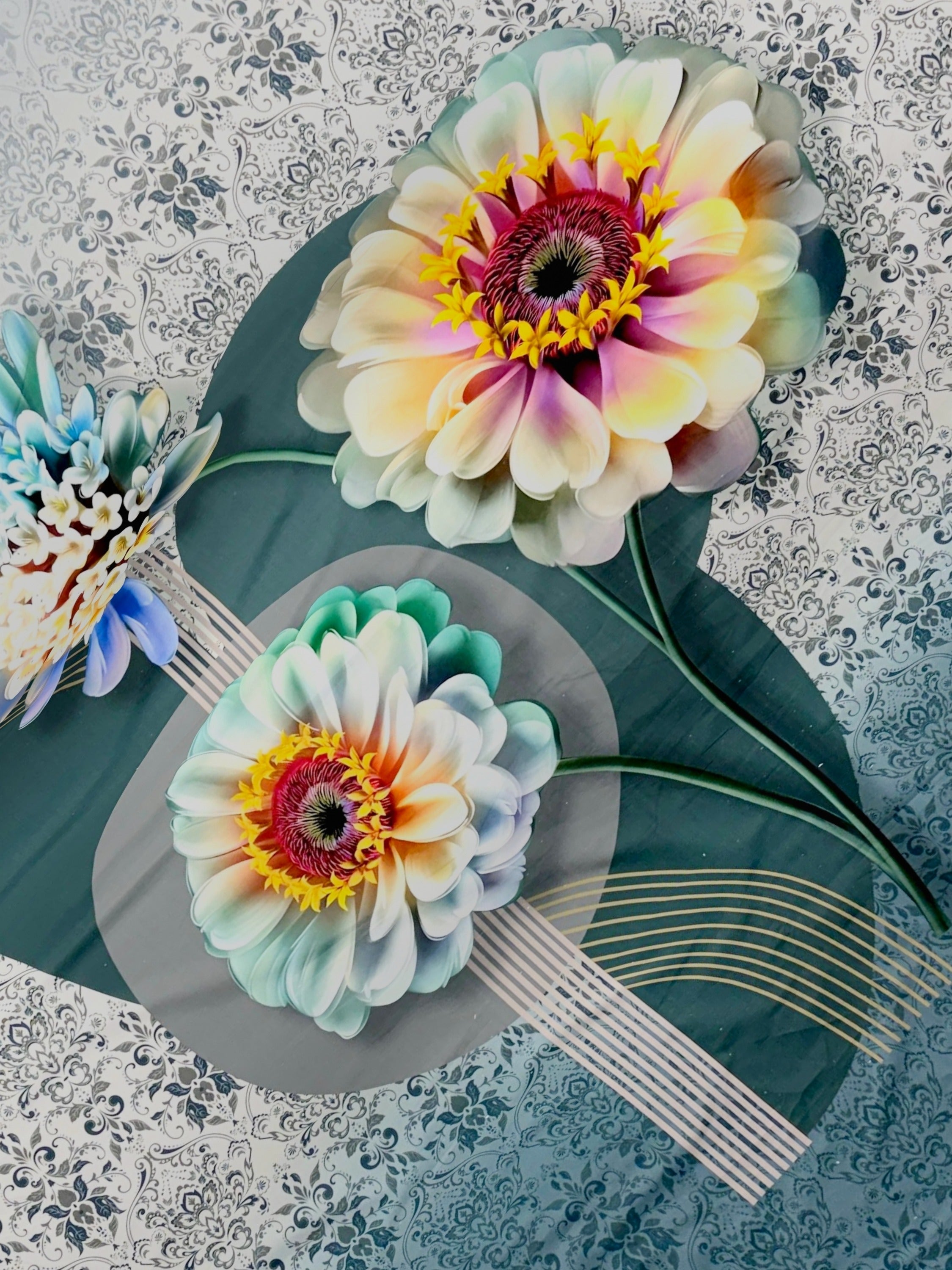 A-5071 - Poly Cotton 130 GSM Queen Size Digital Print Double Bedsheet (228X254) with Two Pillow Covers (43X69)