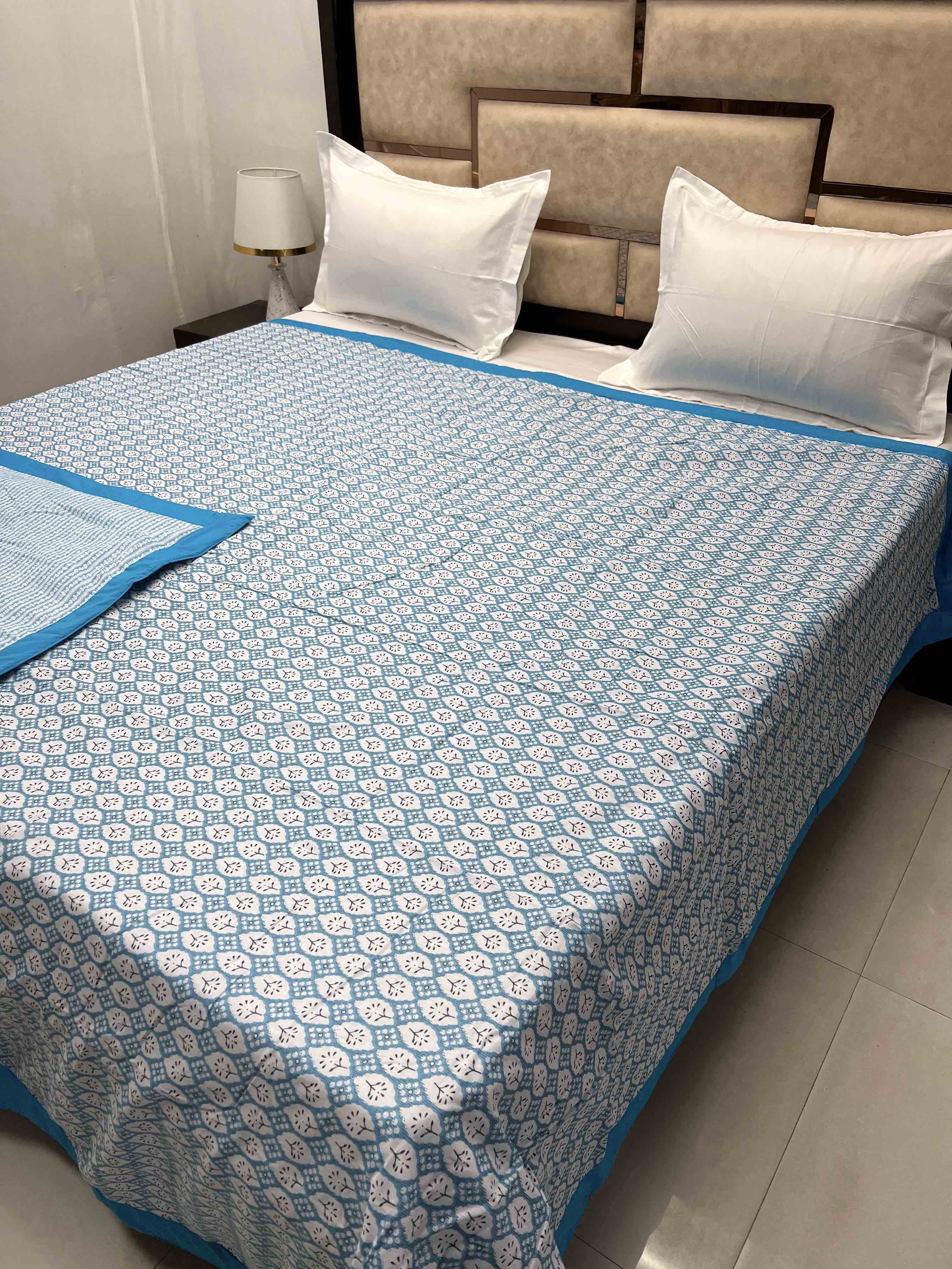 Silken Collection Pure Decor Pure Cotton King Size 180 TC Reversible Double Bed Dohar / Blanket / AC Comforter with Warm Cotton Sheet Layer Inside (221X246)