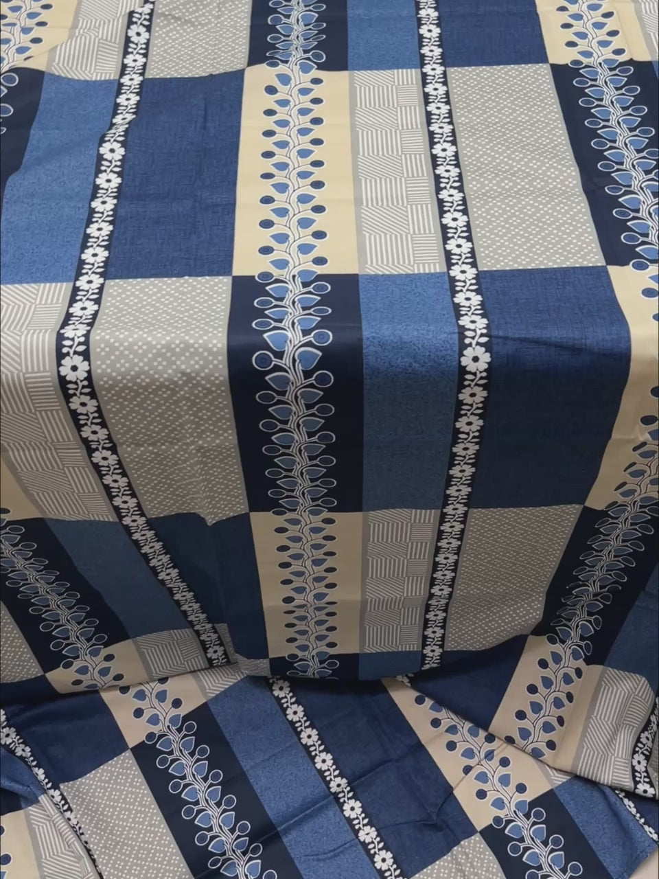 A-4887 - Pure Cotton 180 TC Single Bedsheet (173X236) with Two Pillow Covers (43X69)