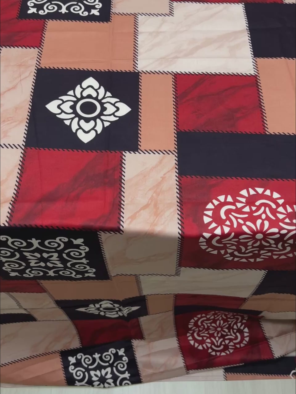 A-4608 - Pure Cotton 180 TC Queen Size Double Bedsheet (228X254) with Two Pillow Covers (43X68)