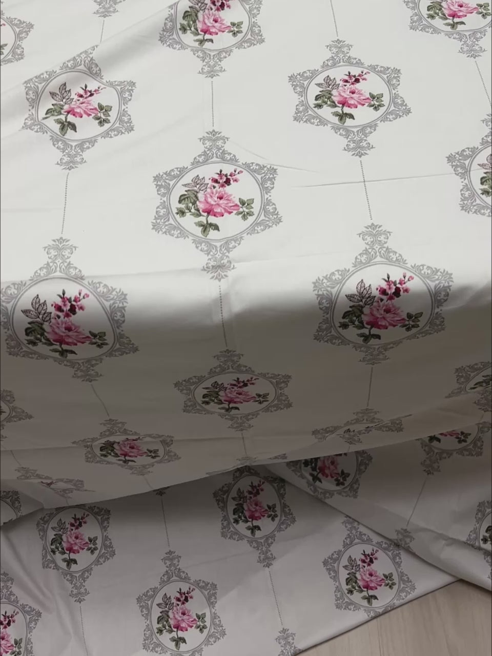 A-4825 - Pure Cotton 250 TC Queen Size Double Bedsheet (228X254) with Two Pillow Covers (43X68)