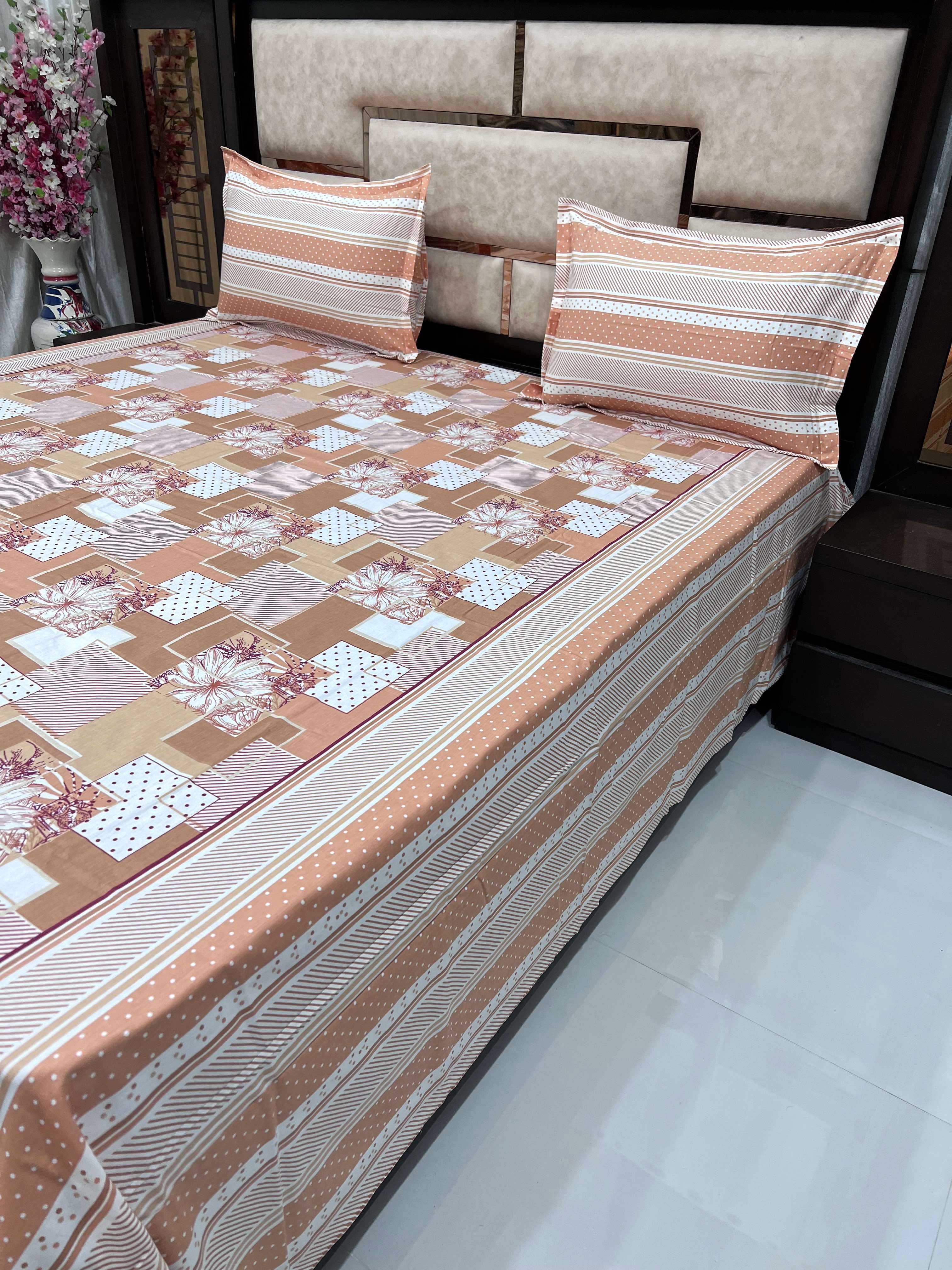 Royal Velar Collection Pure Decor Pure Cotton 400 TC King Size Double Bedsheet (274X274) with Two Pillow Covers (50X76)
