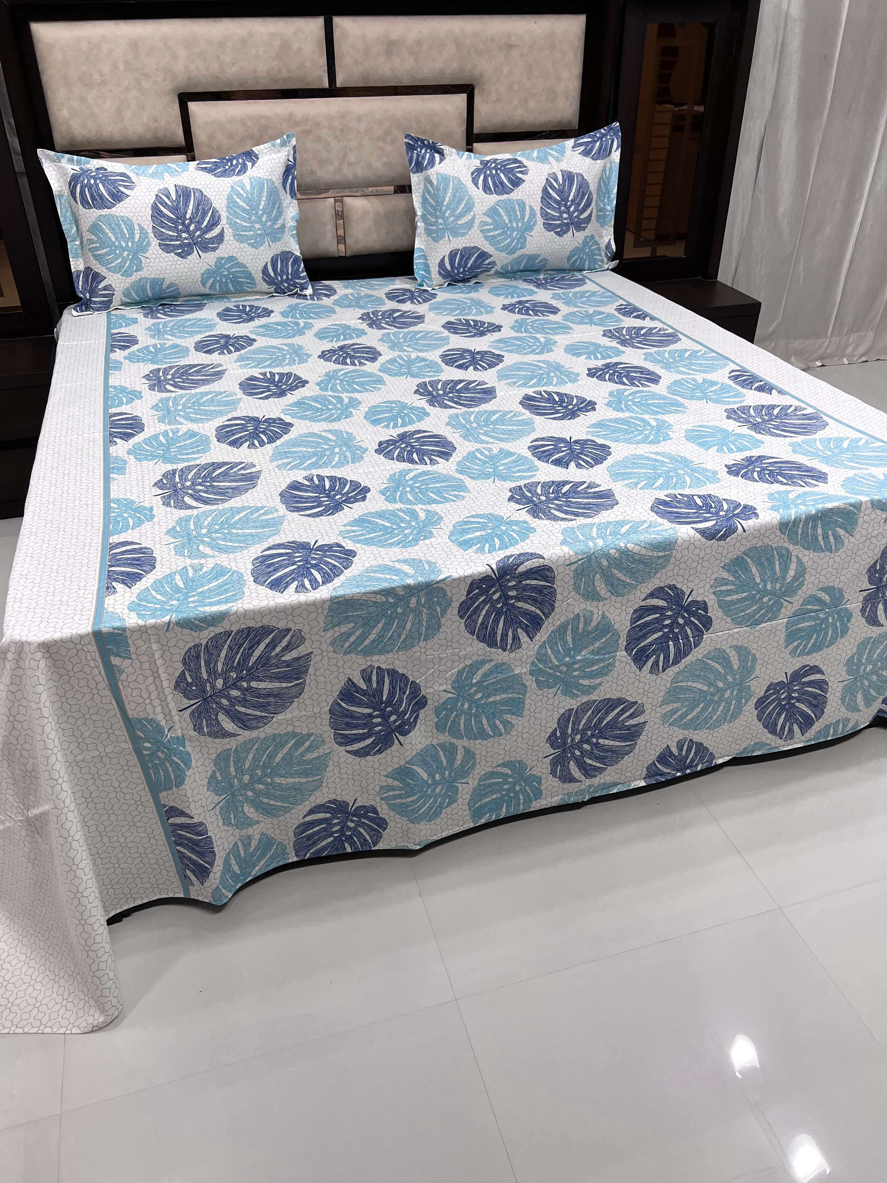 Royal Velar Collection Pure Decor Pure Cotton 180 TC King Size Double Bedsheet (274X274) with Two Pillow Covers (50X76)