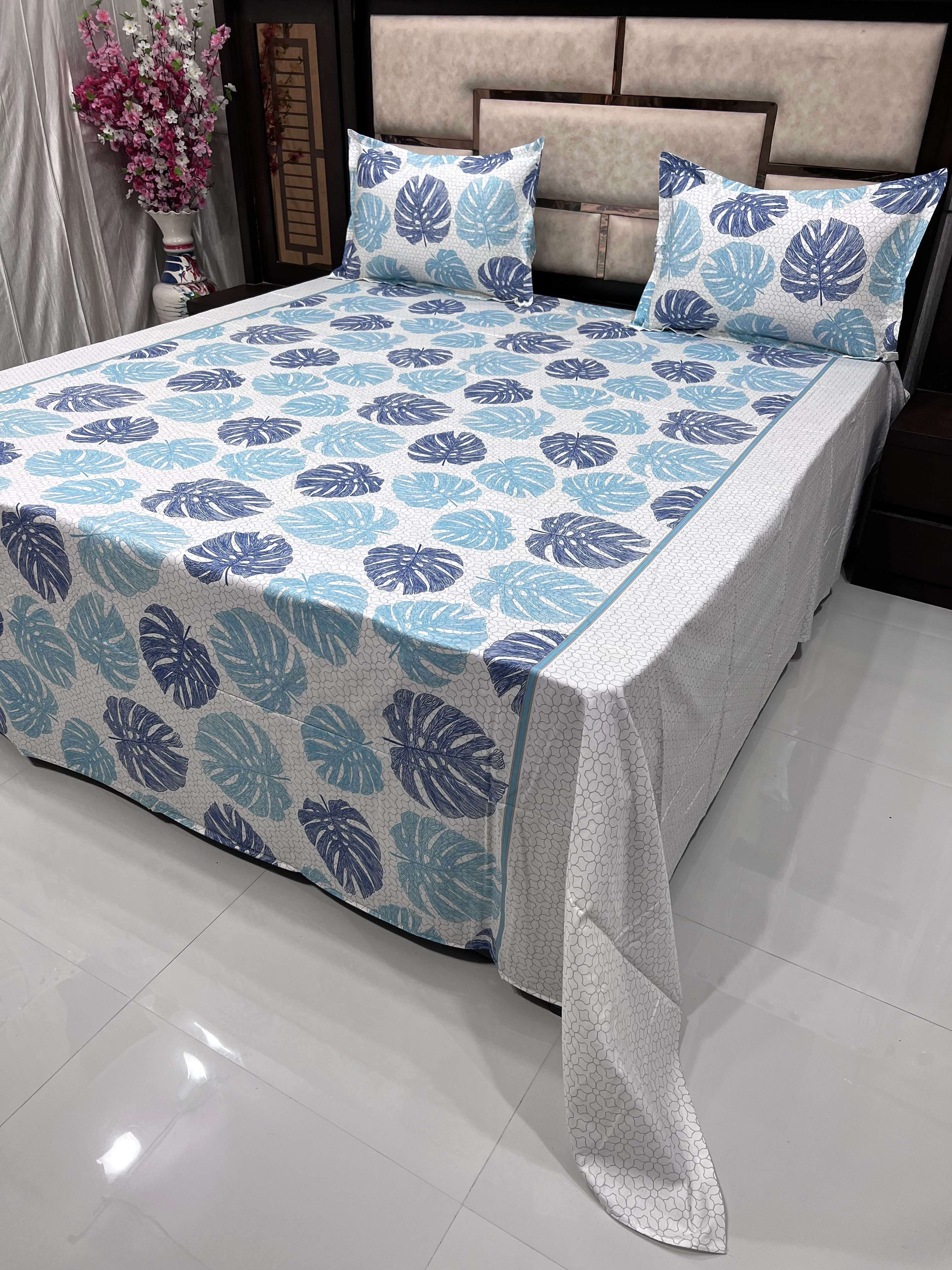 Royal Velar Collection Pure Decor Pure Cotton 180 TC King Size Double Bedsheet (274X274) with Two Pillow Covers (50X76)
