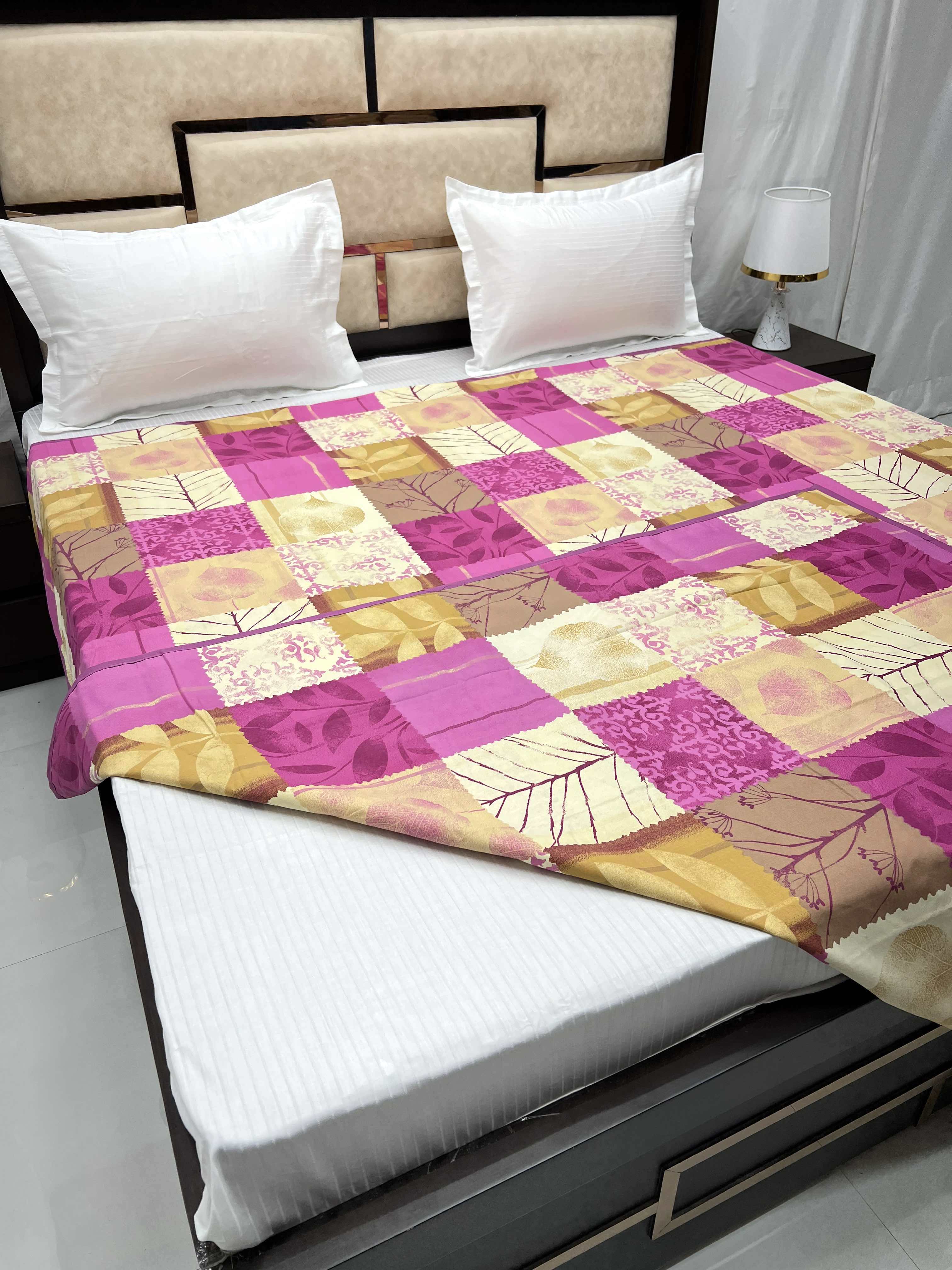 Batik Collection Pure Decor Pure Cotton 300 TC King Size Duvet Cover / Razaai Cover / Quilt Cover / Dohar Cover (223X243) for Double Bed Size with Heavy Zipper