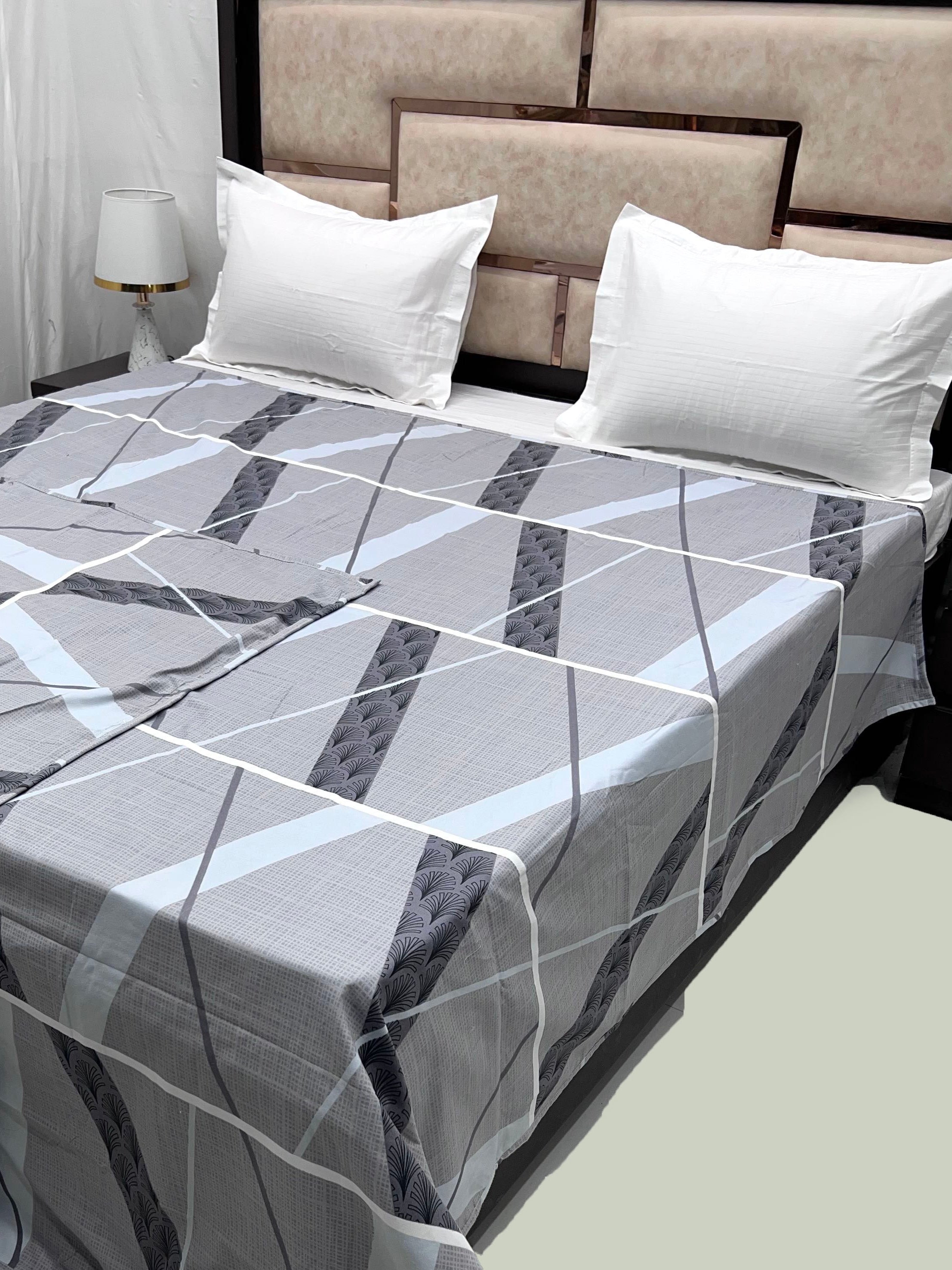 Lace Collection Pure Decor Poly Cotton 300 TC King Size Duvet Cover / Razaai Cover / Quilt Cover / Dohar Cover (223X243) for Double Bed Size with Heavy Zipper